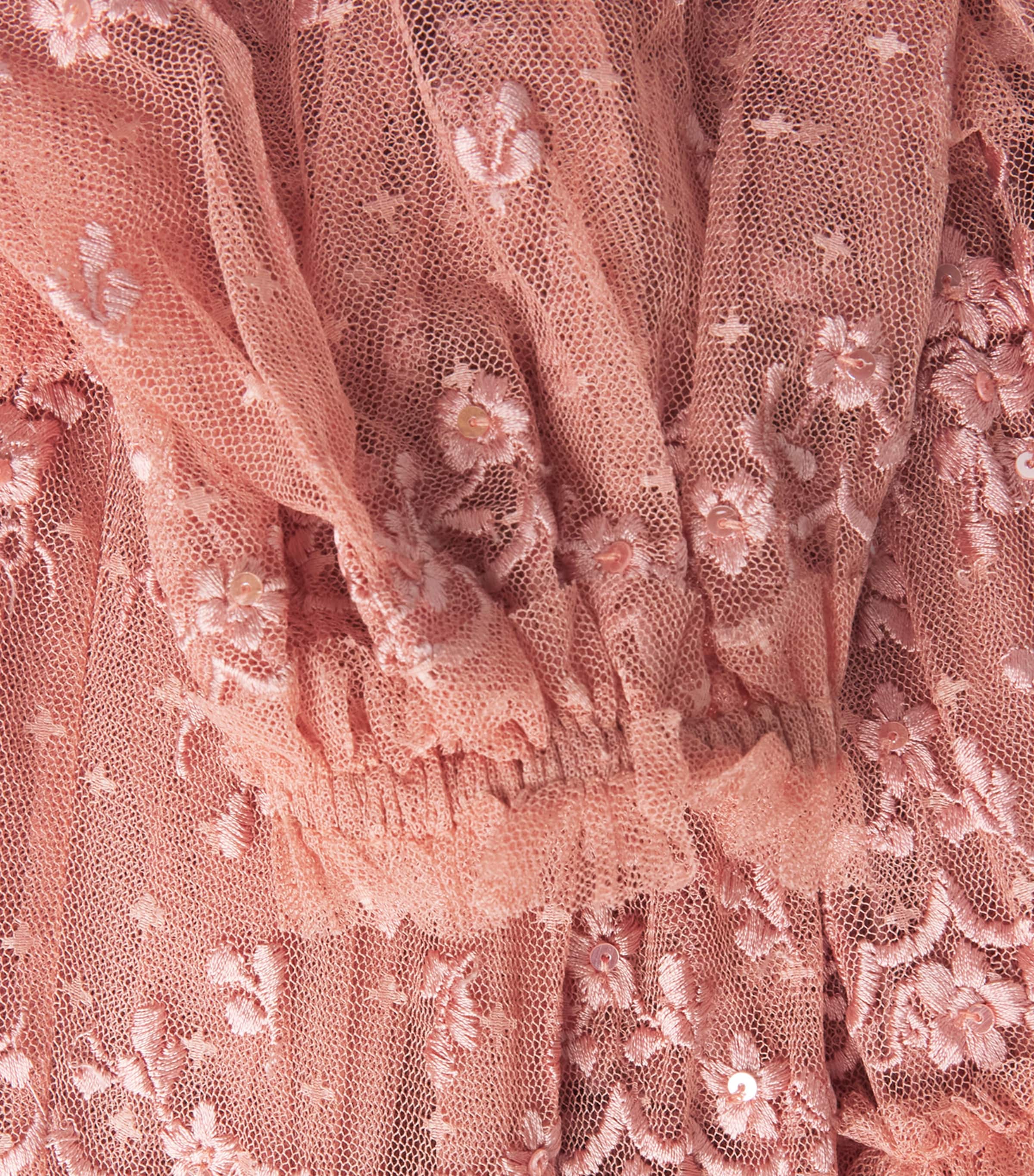 Needle & Thread Womens Tulle Blossom Lace Gown Mir Misty Rose Image 6