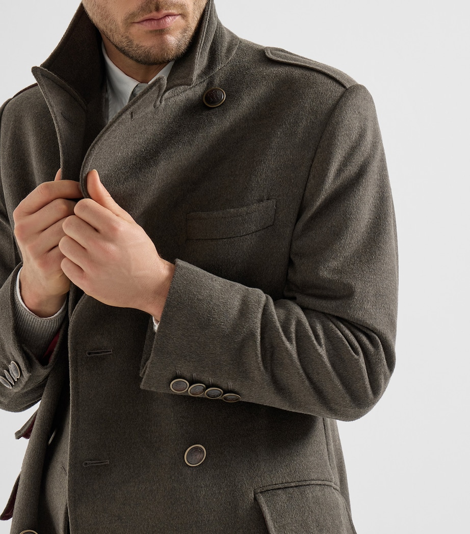 Brunello Cucinelli Mens Virgin Wool Water-Resistant Coat Fango Image 6