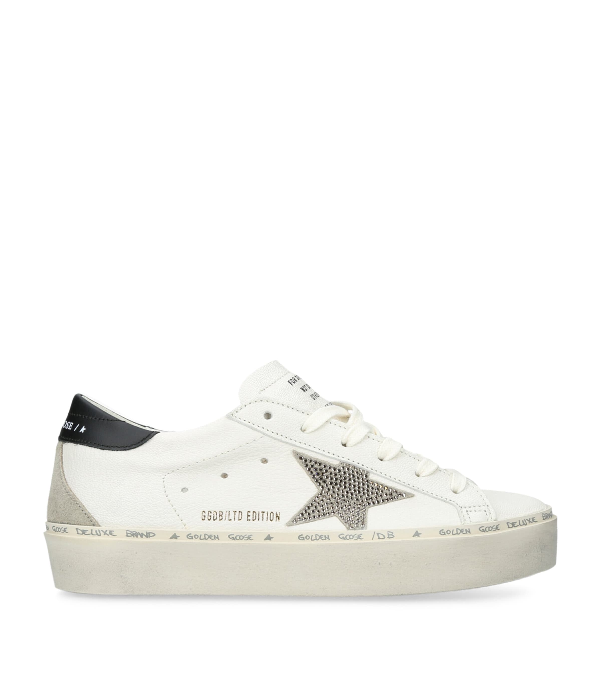 Golden Goose Super-star Leather Sneakers - Women's - Calf Leather/calf Suede/sequin In White