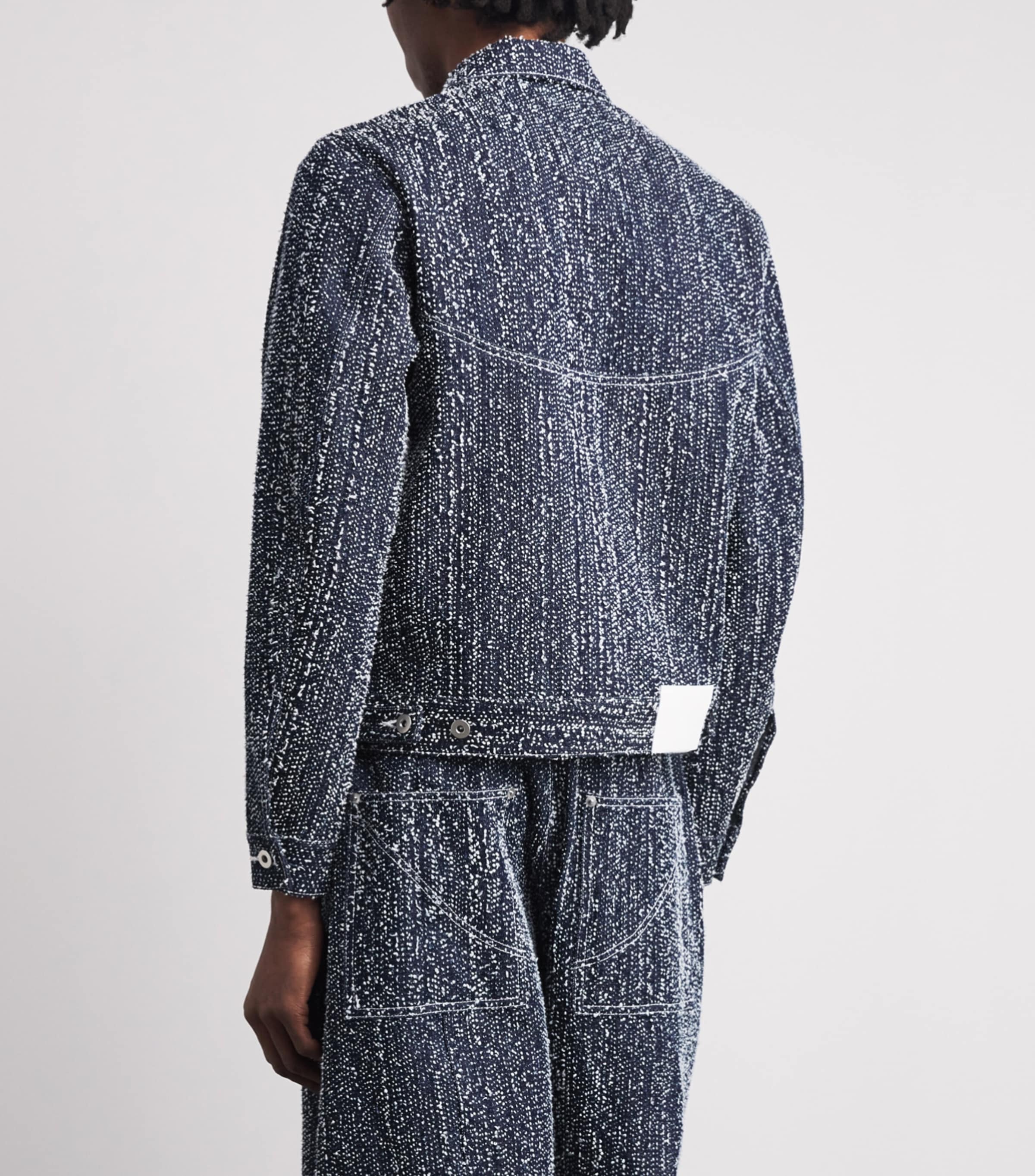 Sage Nation Mens Speckled Jiji Denim Jacket Snow Nep Image 5