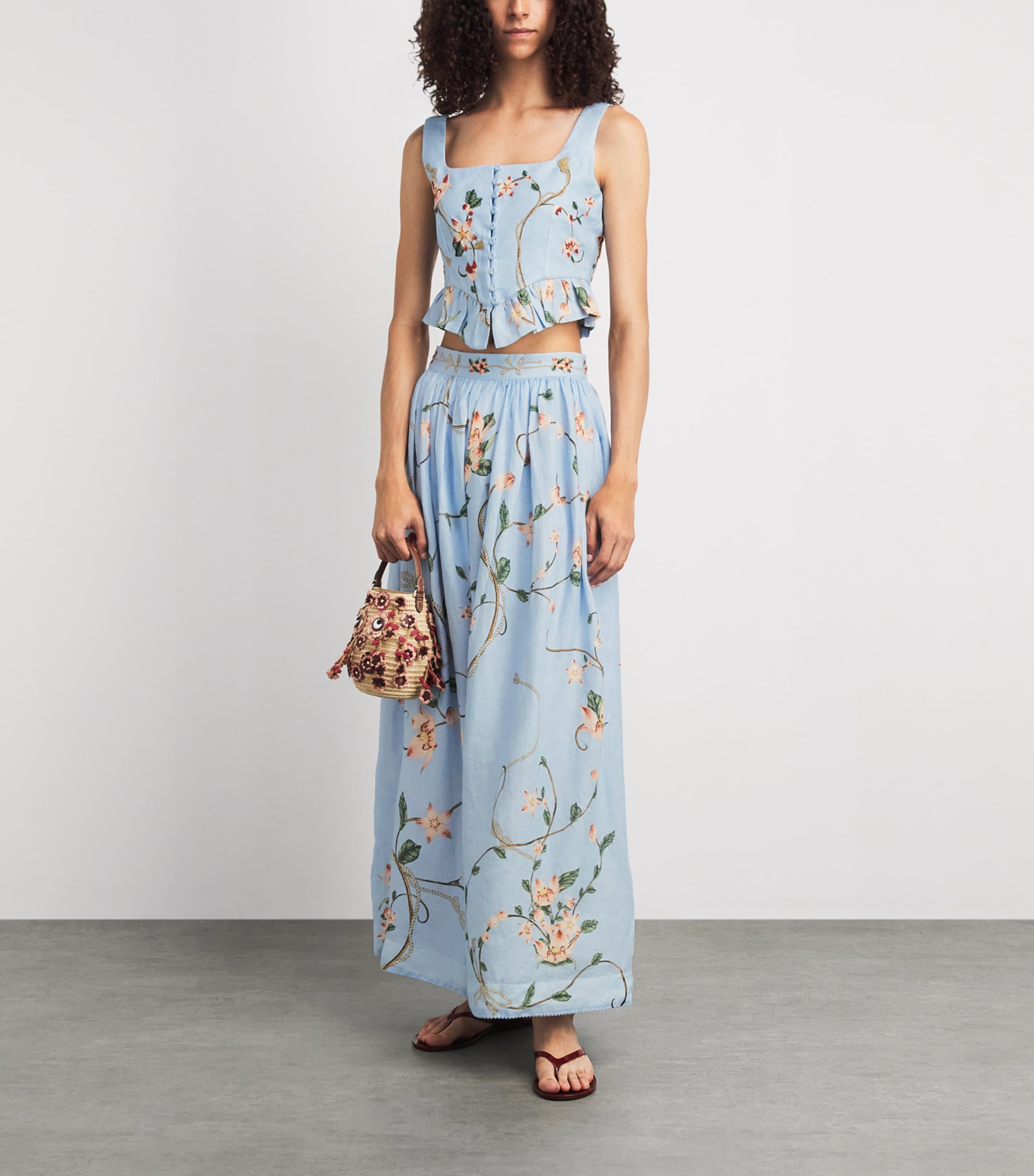 Agua By Agua Bendita Womens Cotton Tangelo Navegante Maxi Skirt Image 2