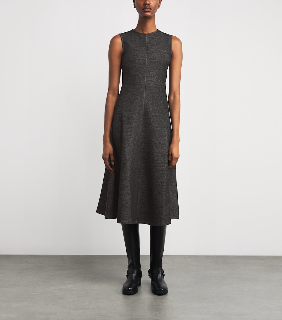 Stretch Cotton Jersey Midi Dress DARK GREY Image 6