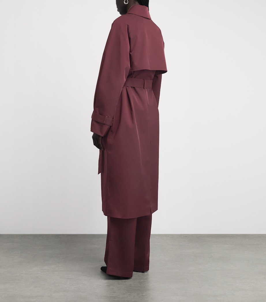 CAMILLA AND MARC Womens Longline Dia Trench Coat Burgundy Image 5