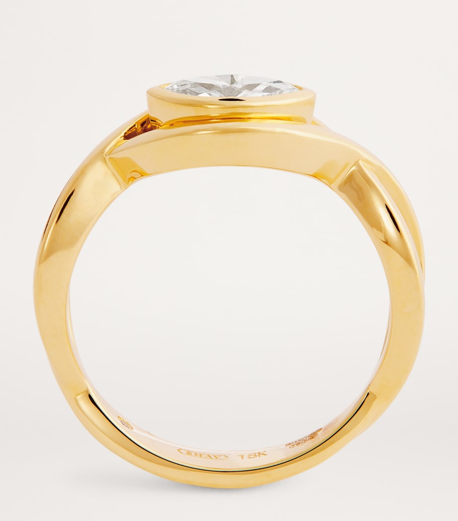 Yellow Gold and Diamond Marquise Vine Pinky Ring YELLOW GOLD Image 3