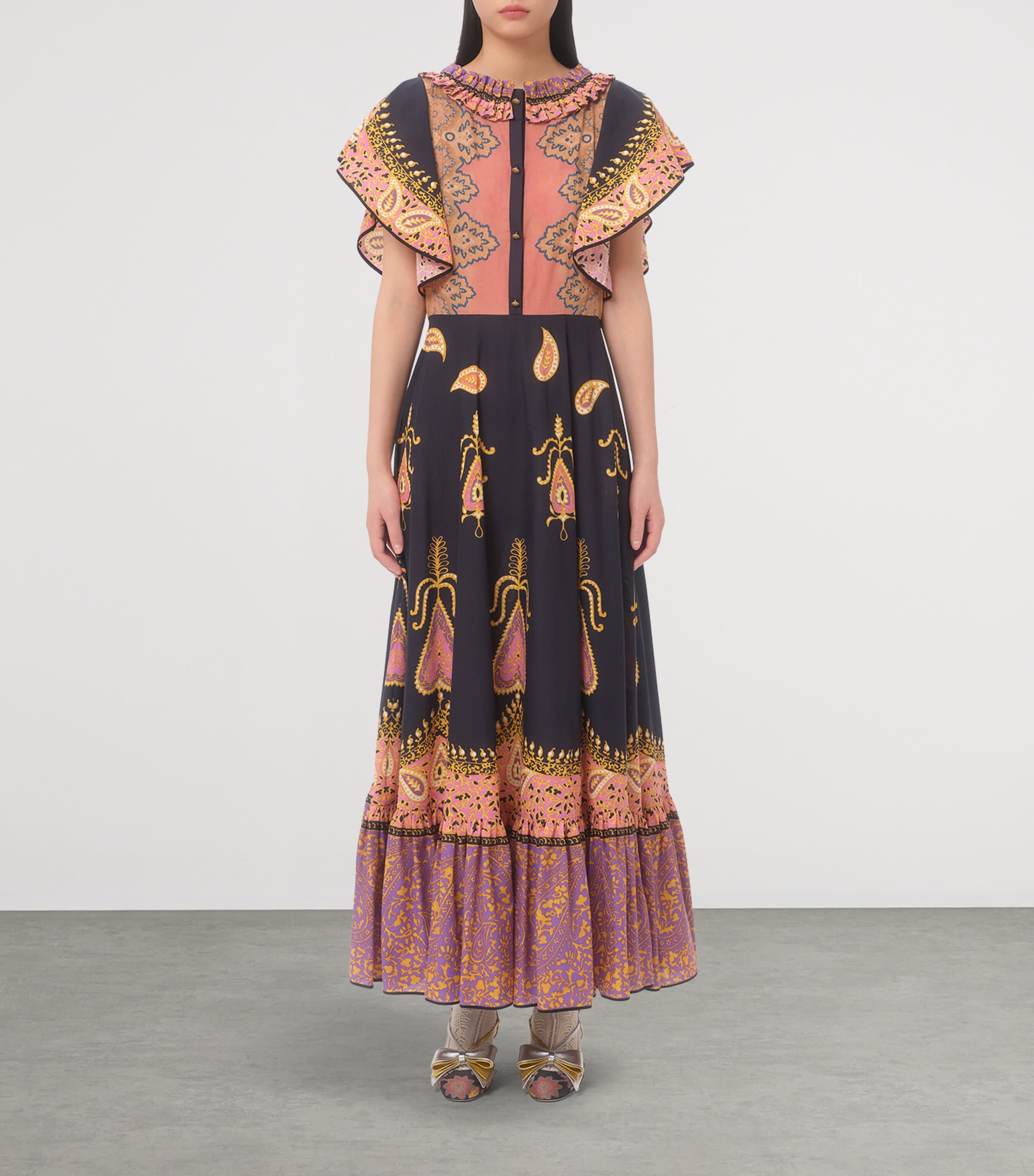ワンピース VALENTINO cotton tiered dress Red Valentino Black Ruffle Tiered Dress sz 10 l Michael's