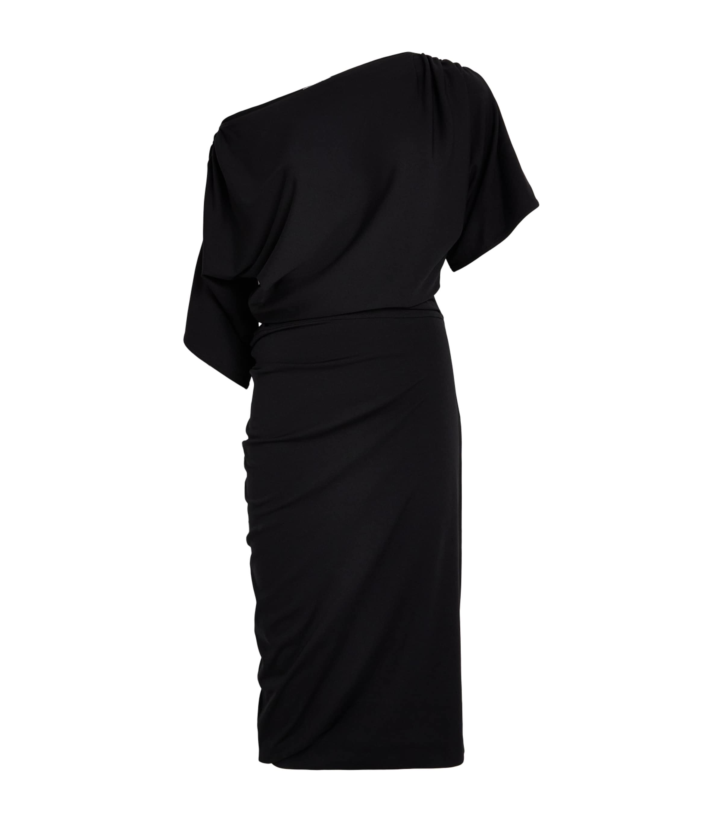 Wolford Womens Fluid Drape Midi Dress Black Image 1