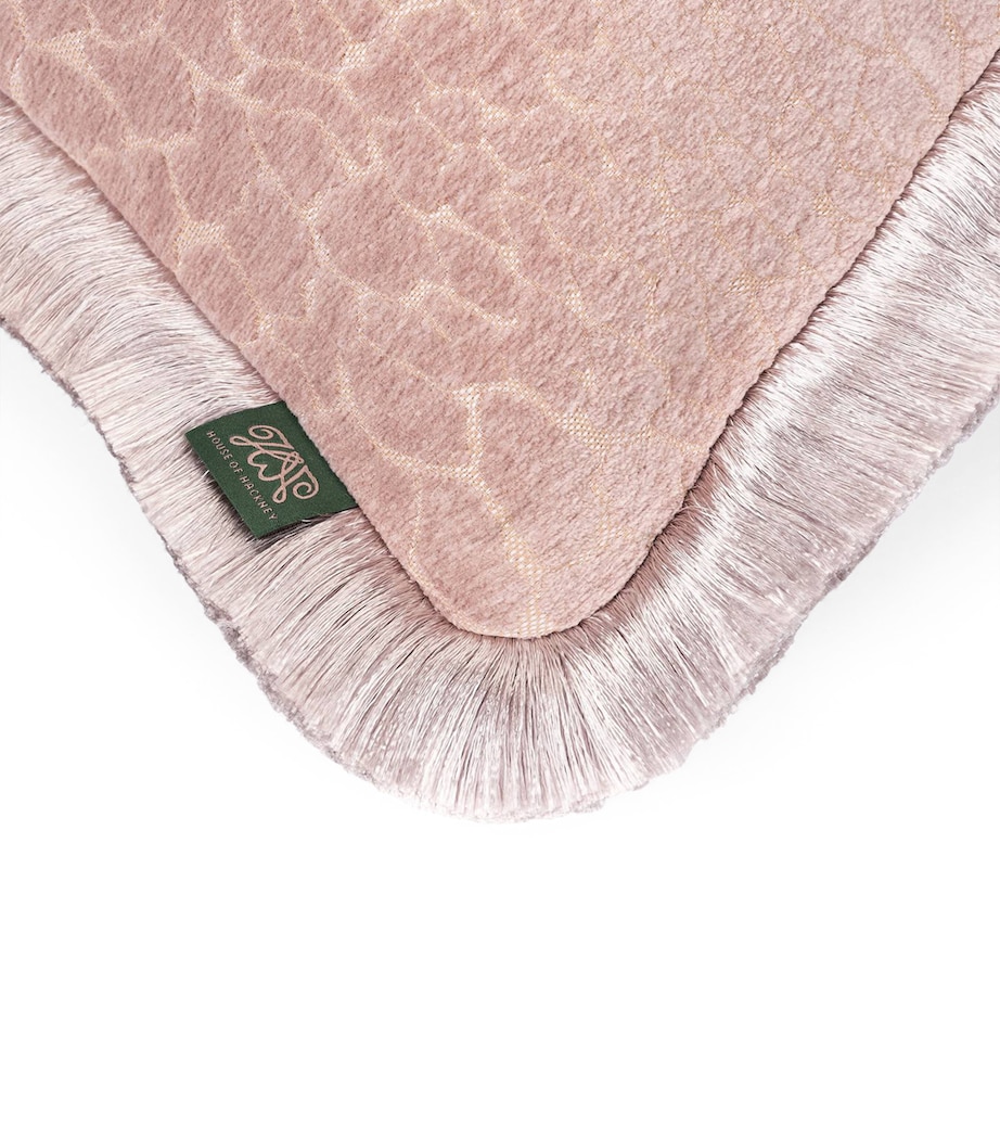 Jacquard Mara Fringed Cushion (45cm x 45cm) PINK Image 2