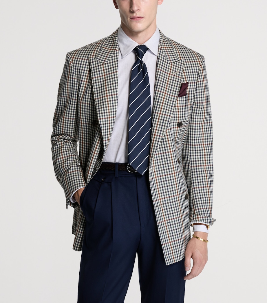 Wool Gingham Blazer 201BROWN Image 4