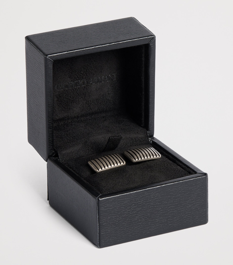Sterling Silver Stripe-Effect Cufflinks U1112 Image 3
