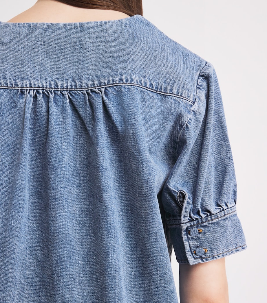 FRAME Womens Denim V-Neck Shirt Sora Image 3