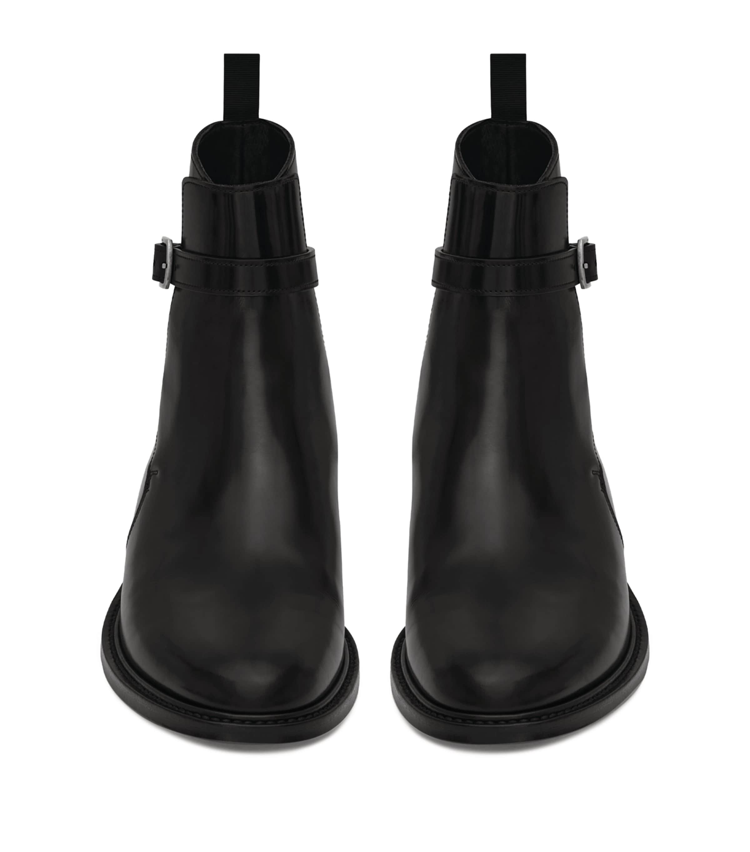 Saint Laurent Black Leather Jodhpur Ankle Boots Harrods UK