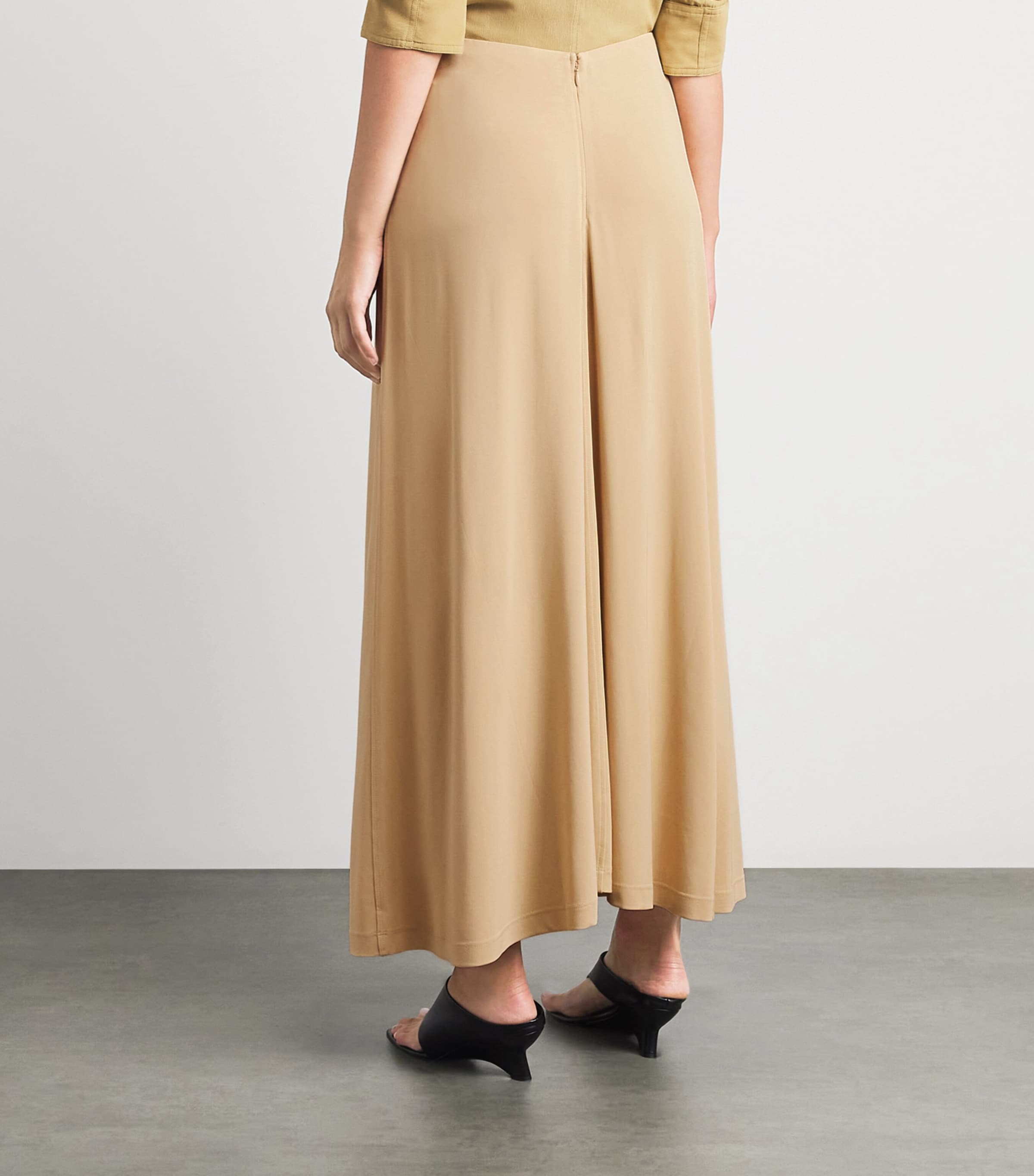 Toteme Womens Jersey Flared Maxi Skirt Chai Image 5