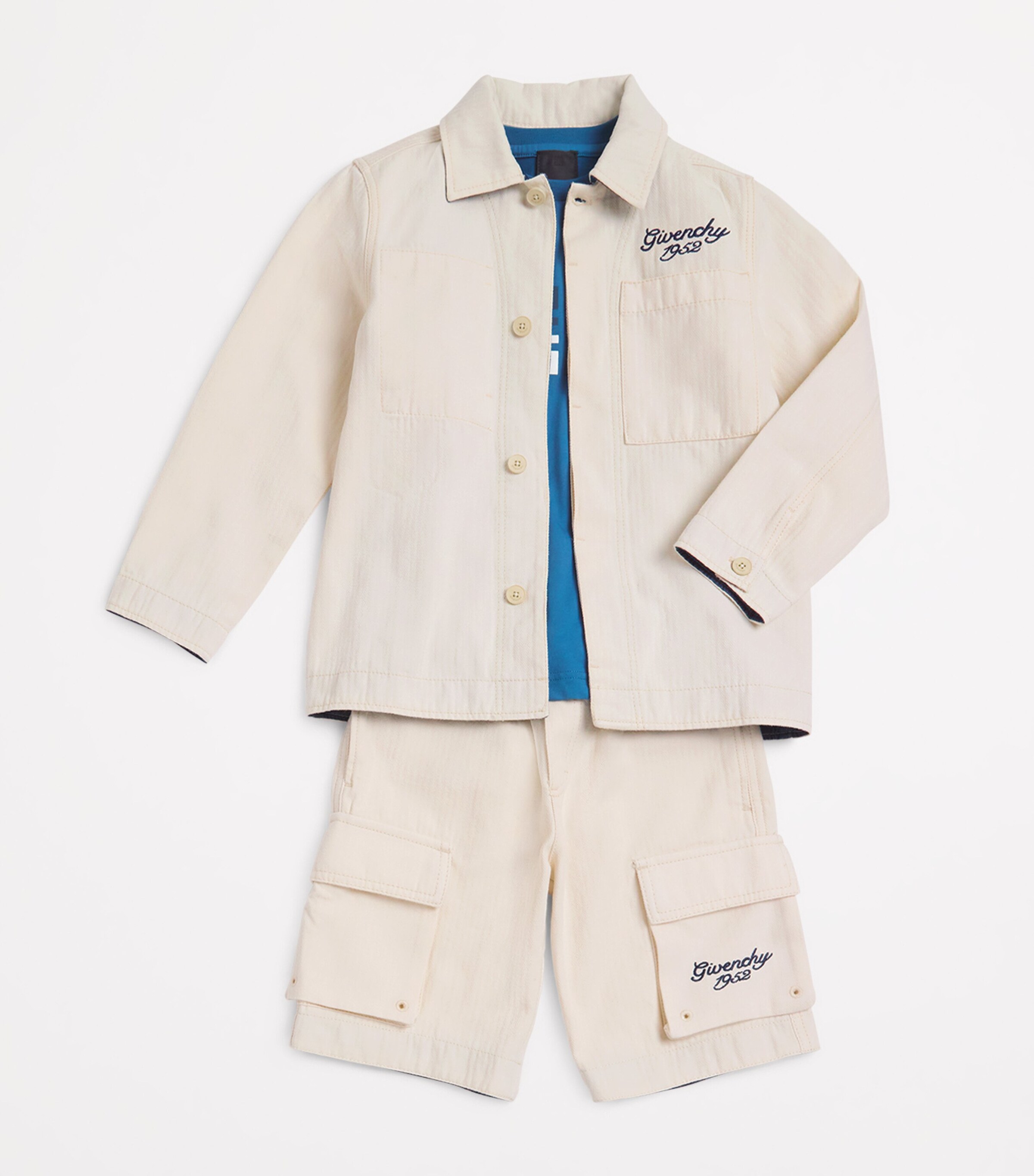 Givenchy Kids Cotton Bermuda Shorts (4-12+ Years) New Beige Image 3