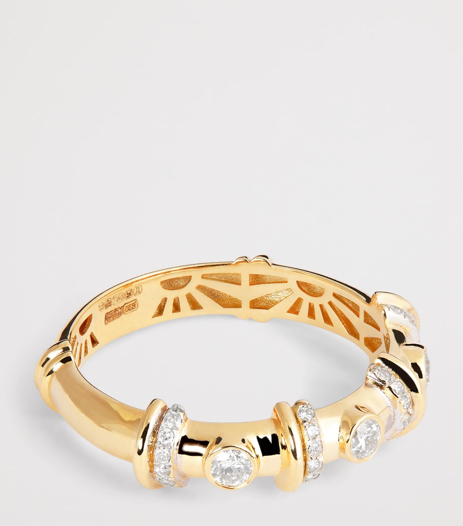 Yellow Gold and Diamond N*93 Warrior Ring YELLOW GOLD Image 4