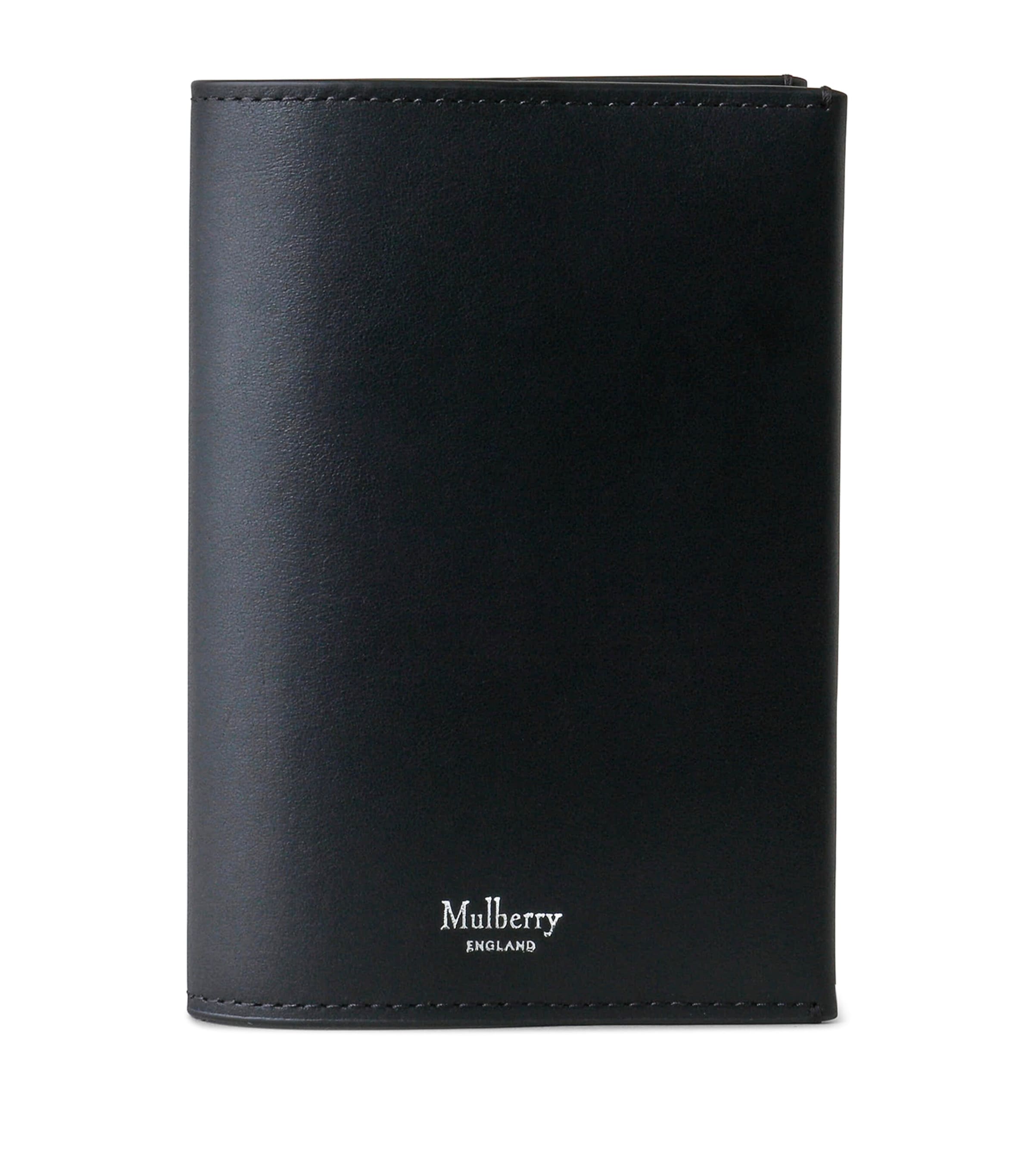 Mulberry Leather Passport Cover In Black