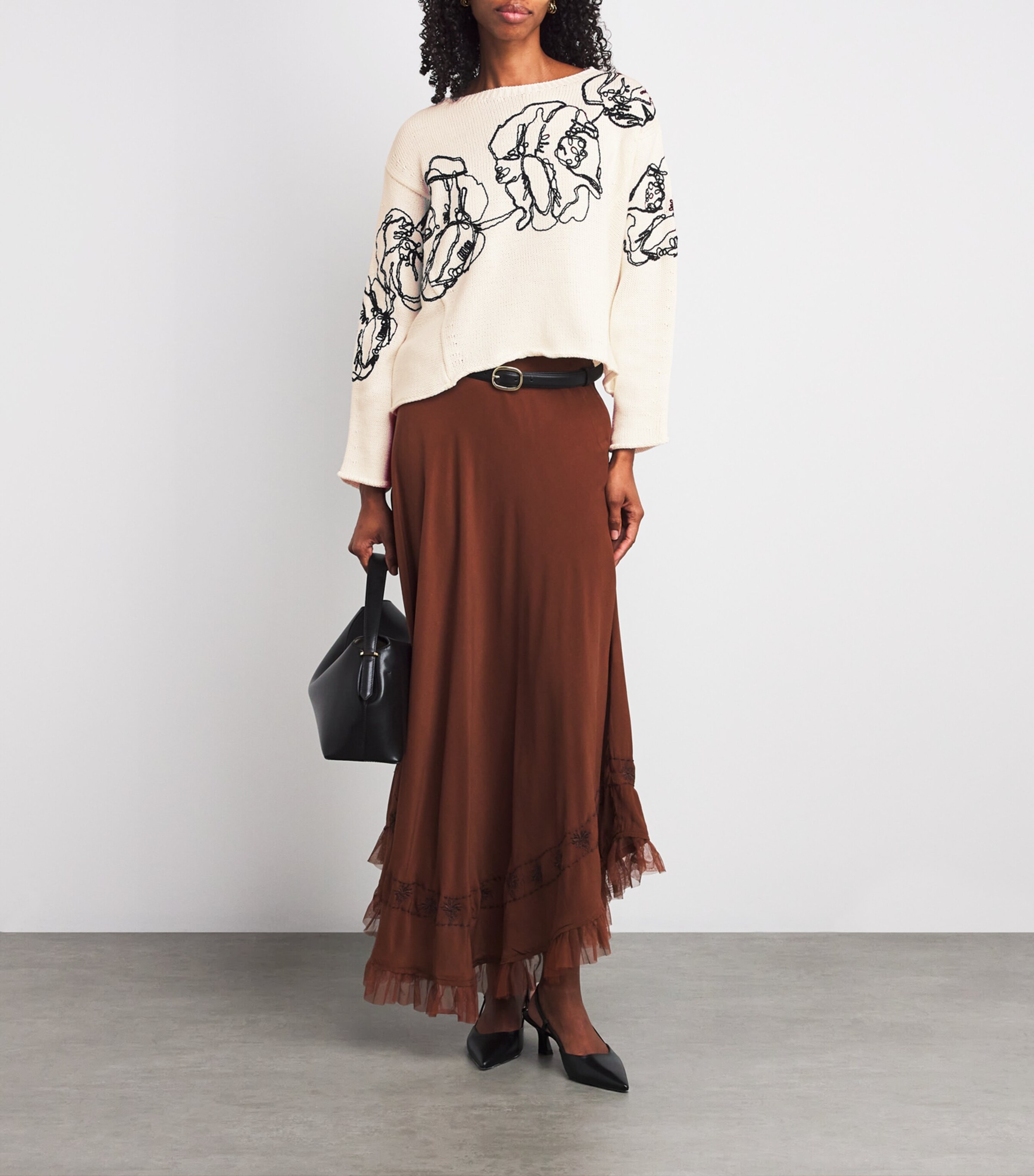 Cotton-Wool Embroidered Sweater WHITE Image 2