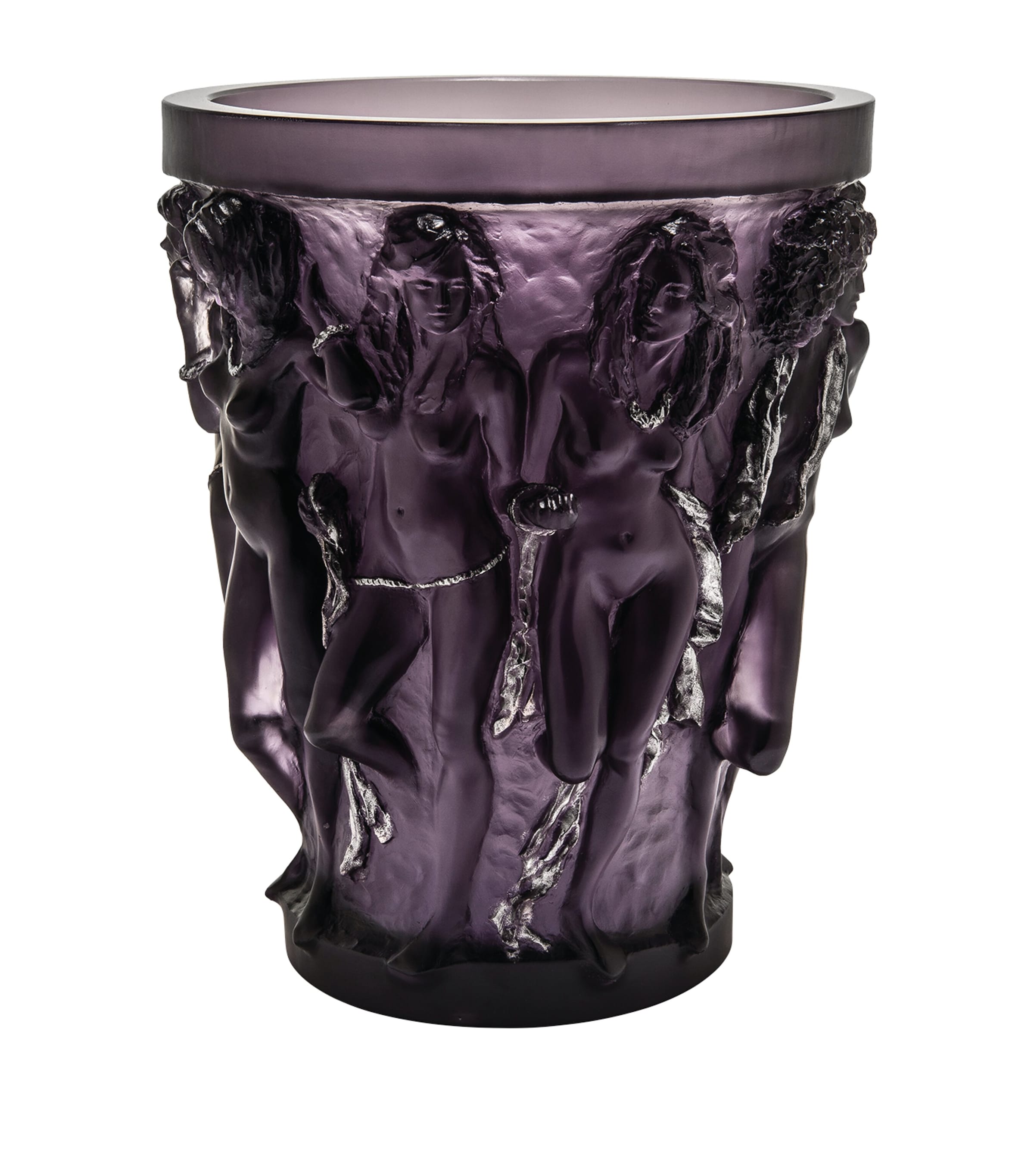 Shop Lalique Sirènes Vase In Purple