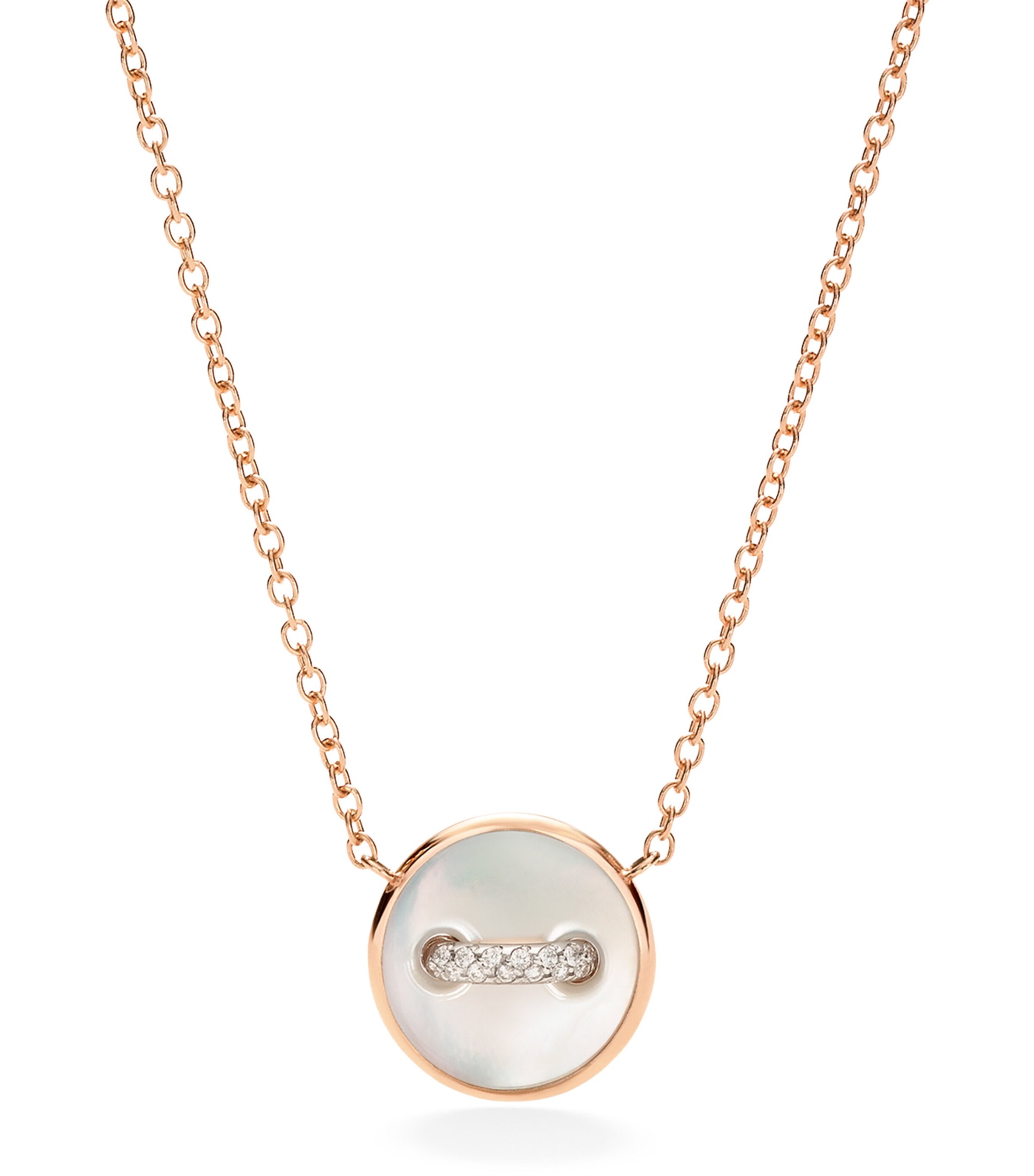 Pomellato Rose Gold, Diamond And Mixed Stone Pom Pom Dot Necklace In White