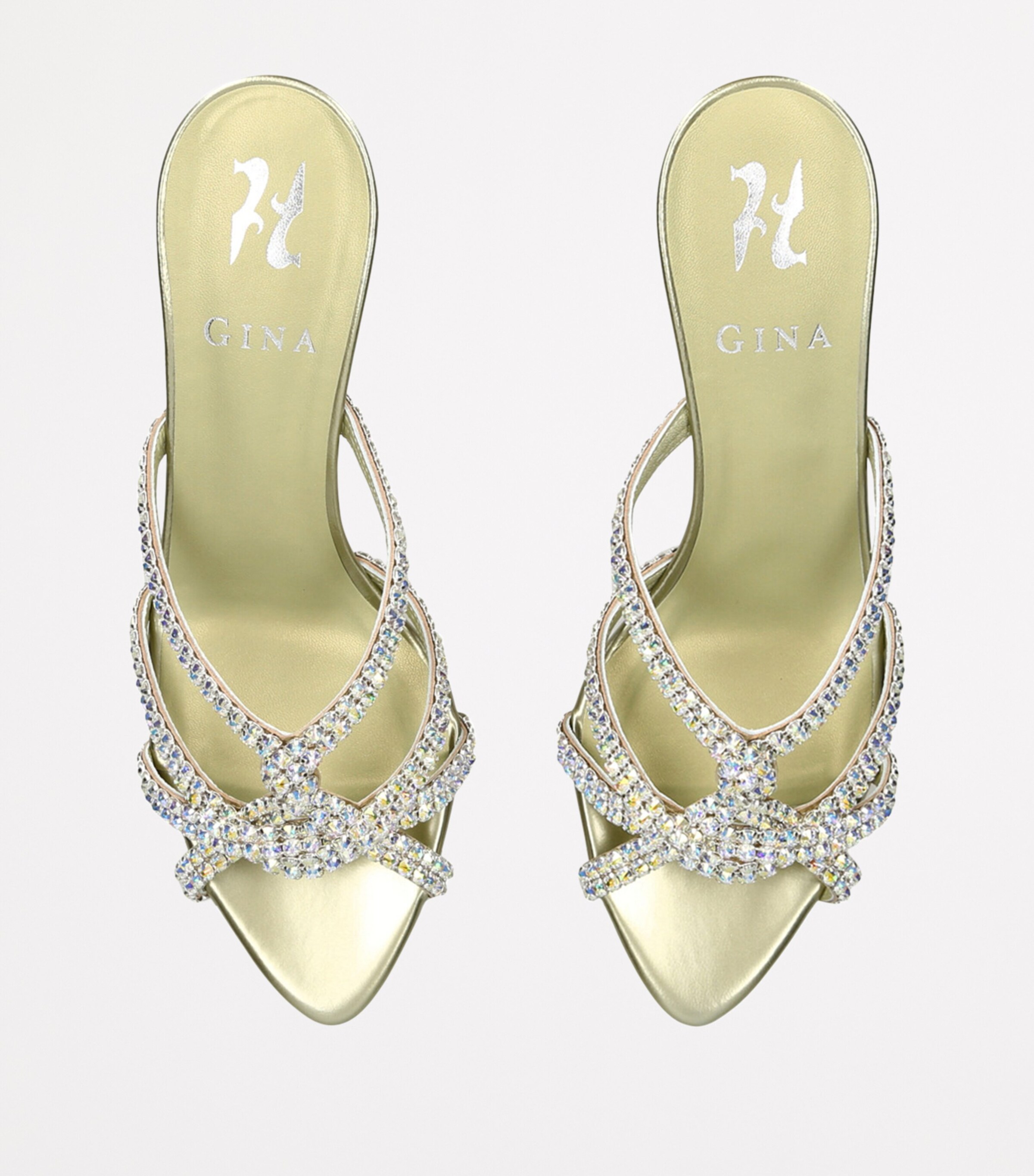 Gina Leather Embellished Montpellier Mules 50 Green Image 4