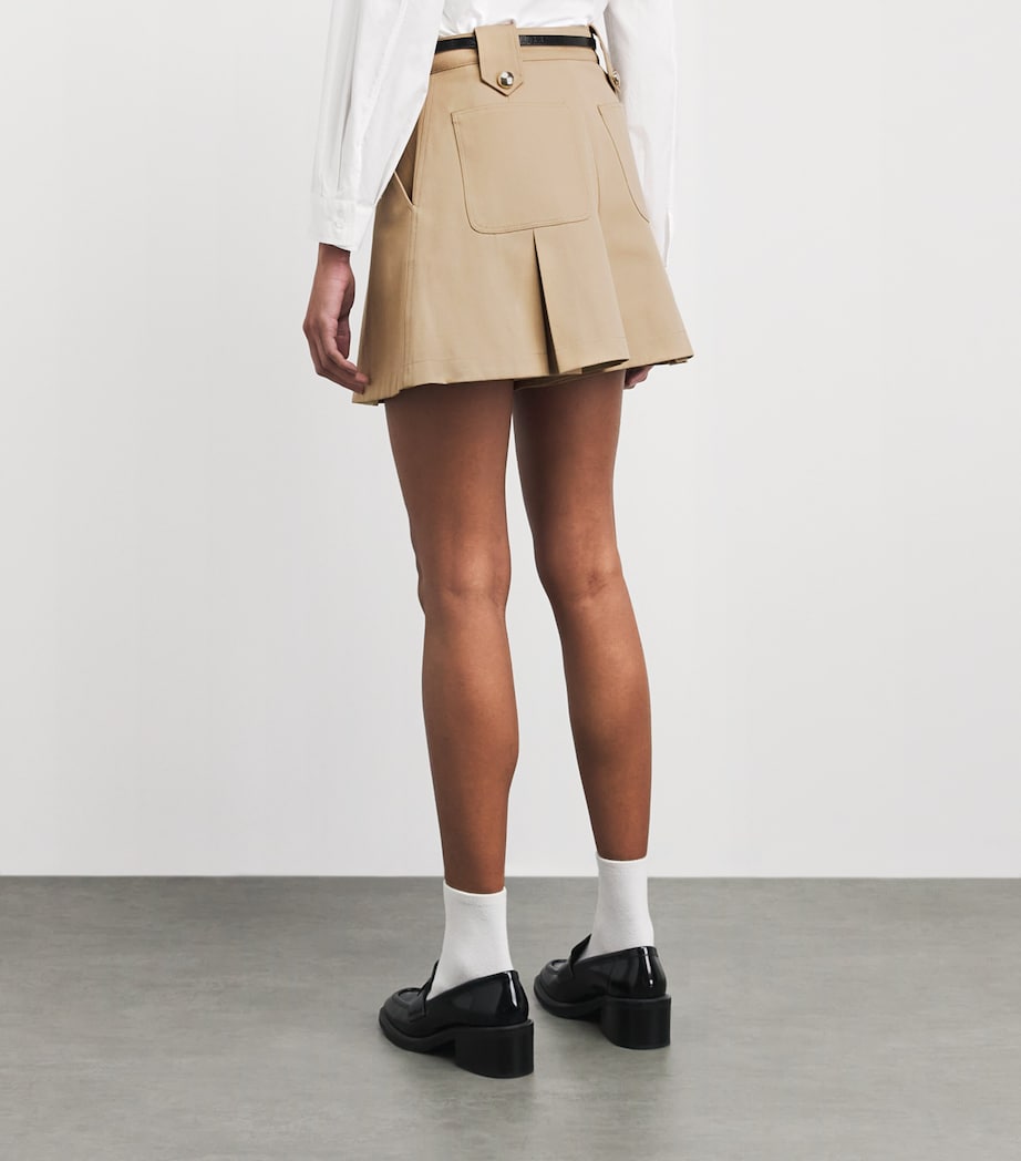 Maje Womens Cotton Pleated Shorts Mastic Beige Image 5