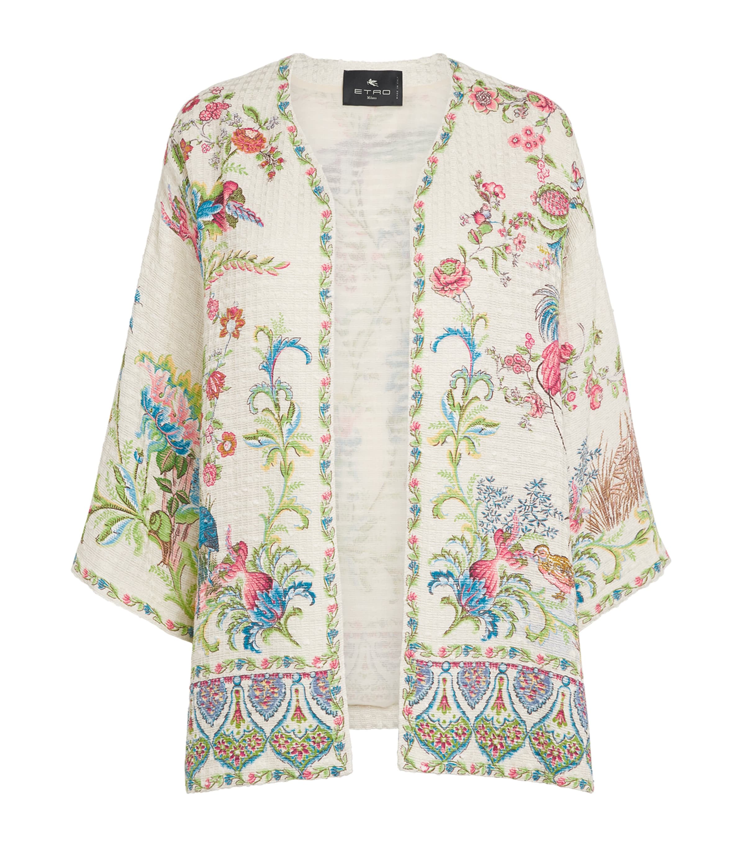 Etro Womens Cotton-Blend Floral Robe Image 1