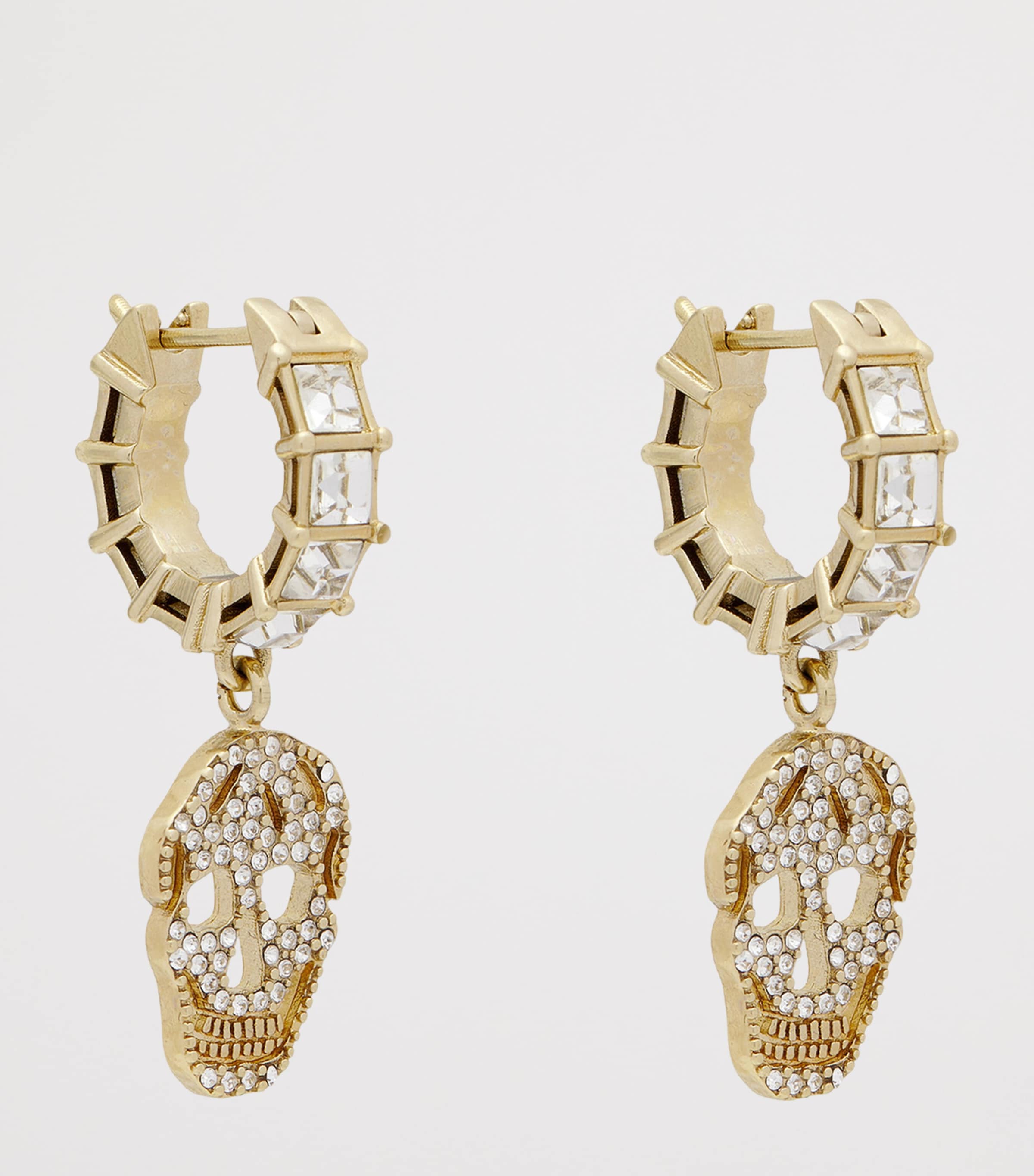 McQueen Crystal Skull Hoop Earrings Image 4