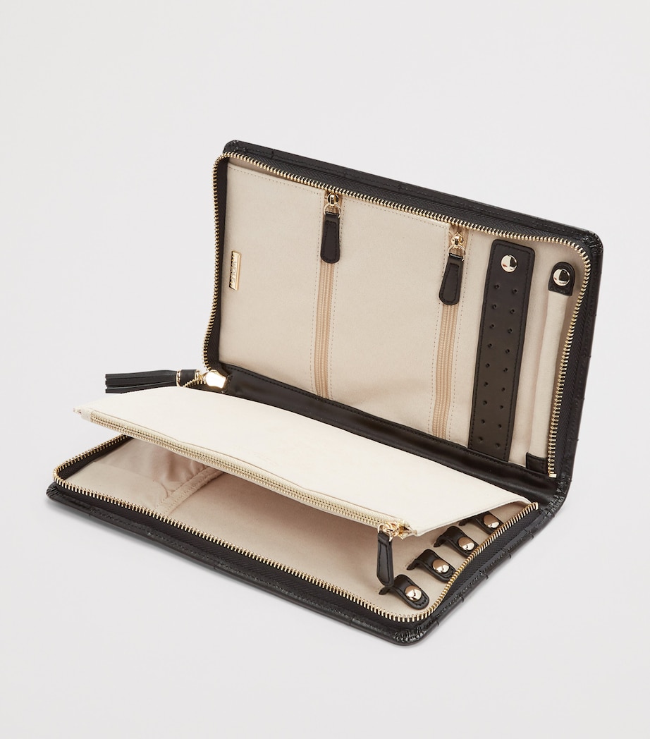 Large Leather Caroline Jewellery Portfolio BLACK Image 3