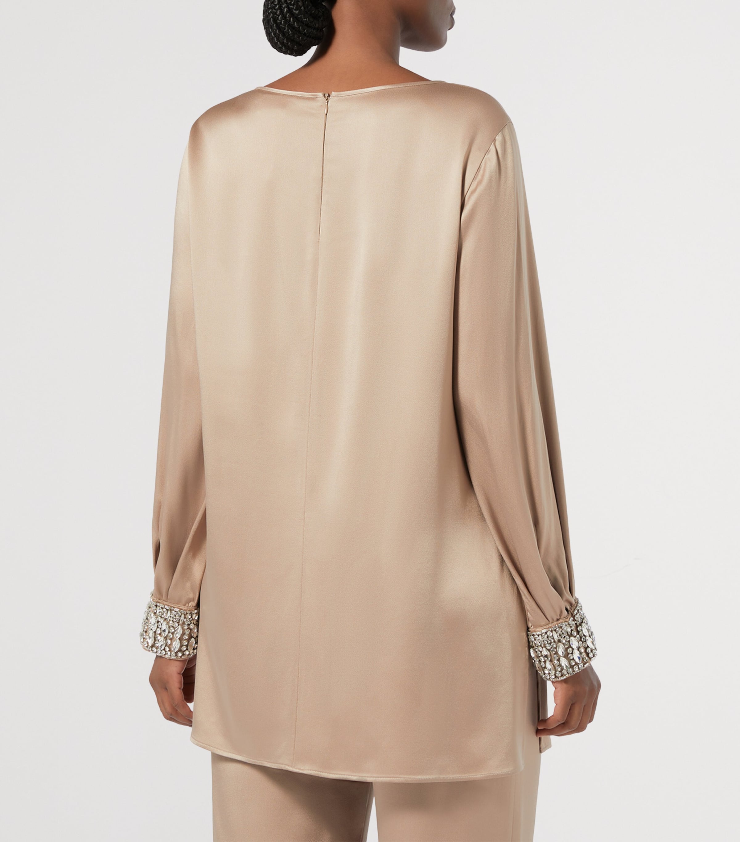 Satin Embellished Liguria Blouse BEIGE Image 3