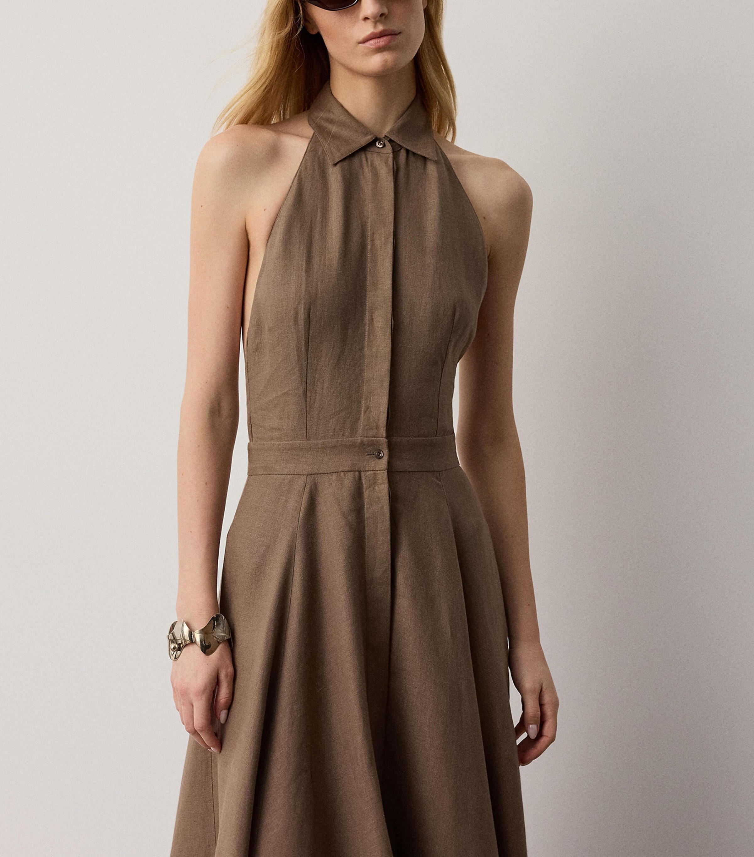Ralph Lauren Collection Womens Linen Eldred Maxi Dress Portobello Image 2