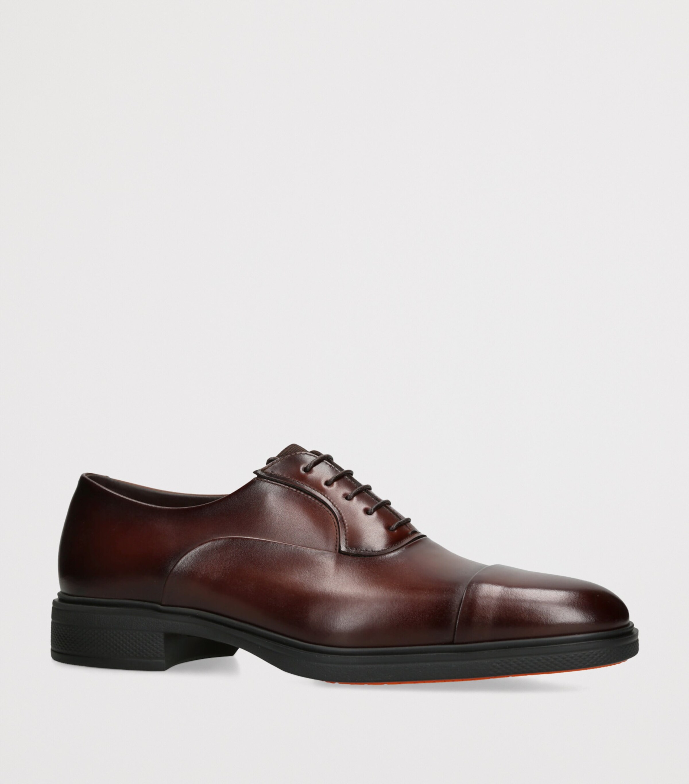 Santoni Leather Easy Oxford Shoes Brown Image 3
