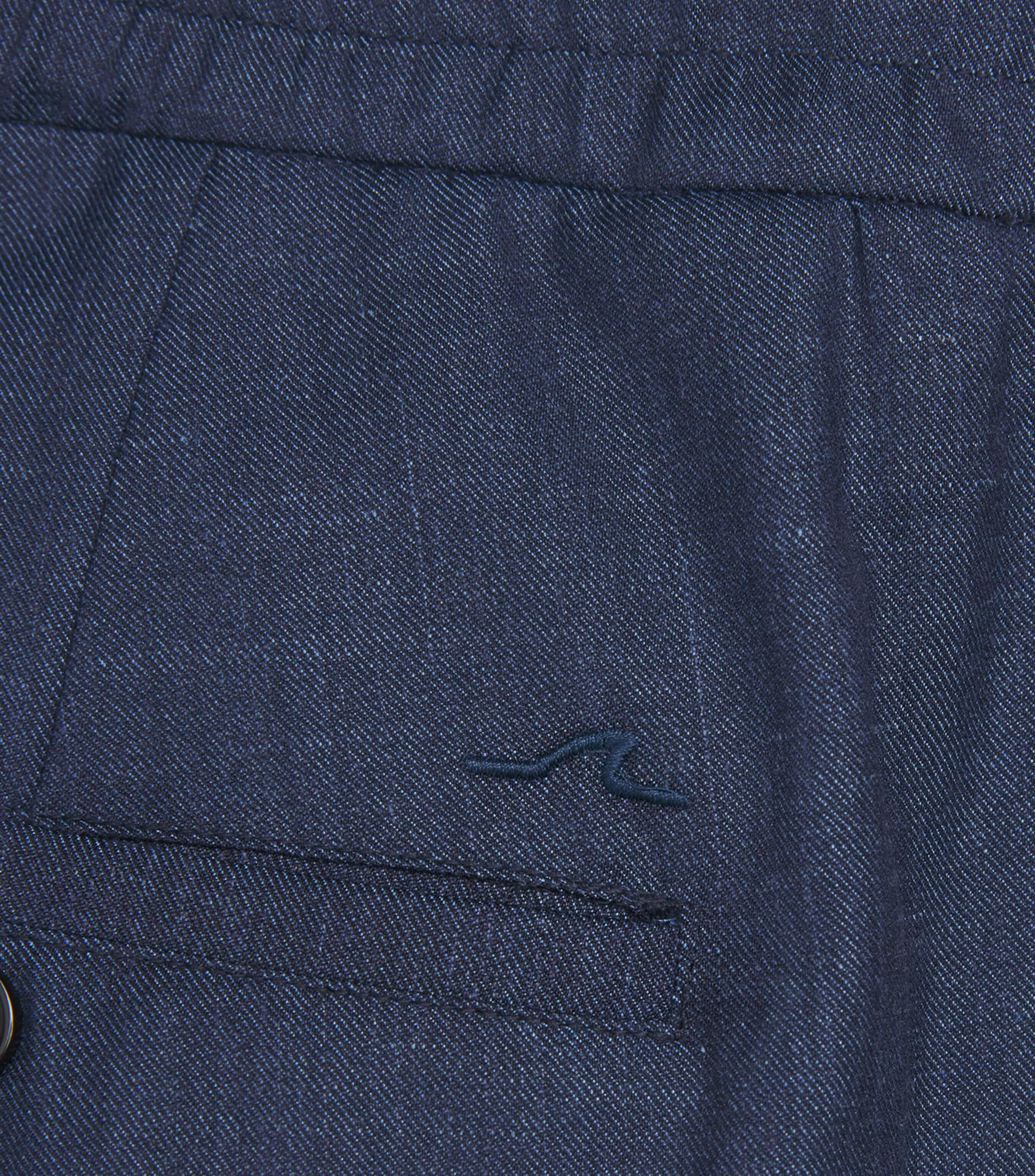 Wool Pleated Trousers 050NAVY BLUE Image 5