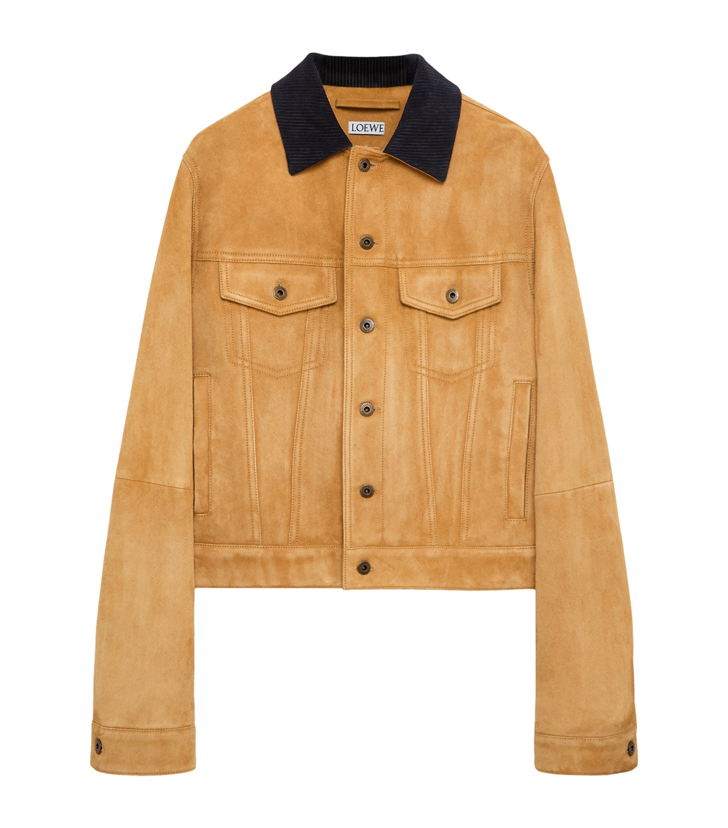 LOEWE Mens Suede Jacket Camel Image 1