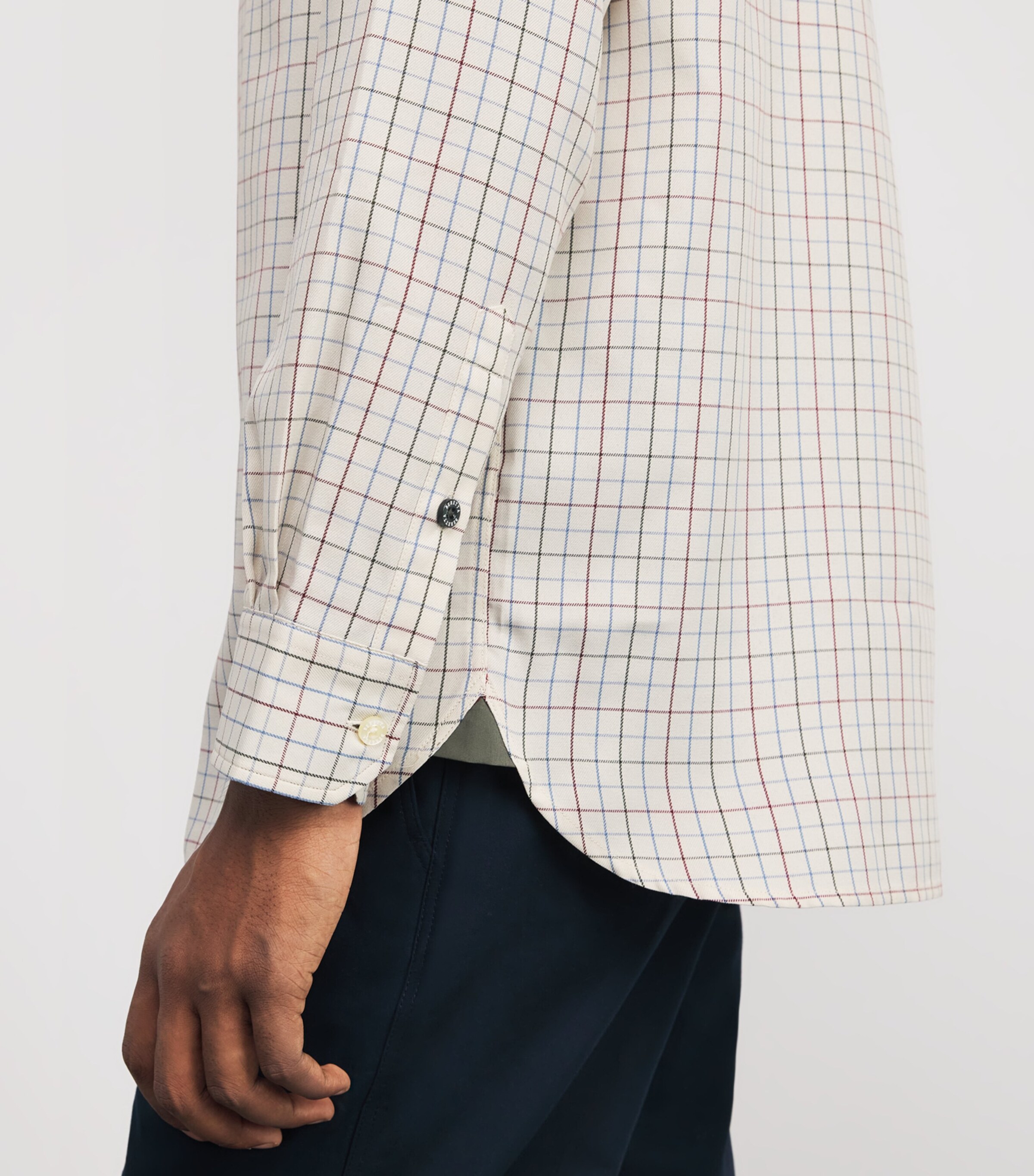 Beretta Mens Check Charlow Shirt Ivory/ Blue Image 6