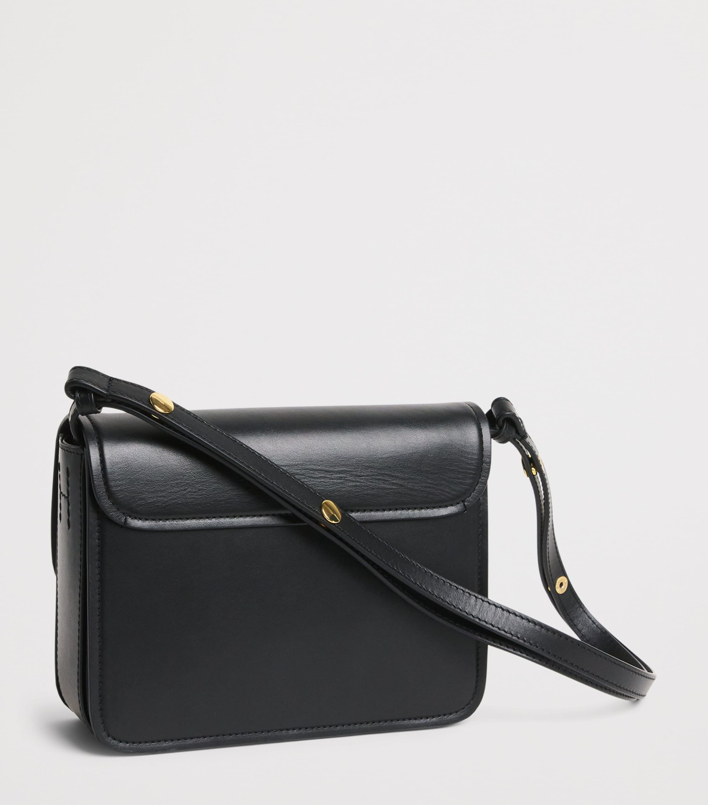 Harrods Leather Snaffle Cross-Body Bag Black Image 3