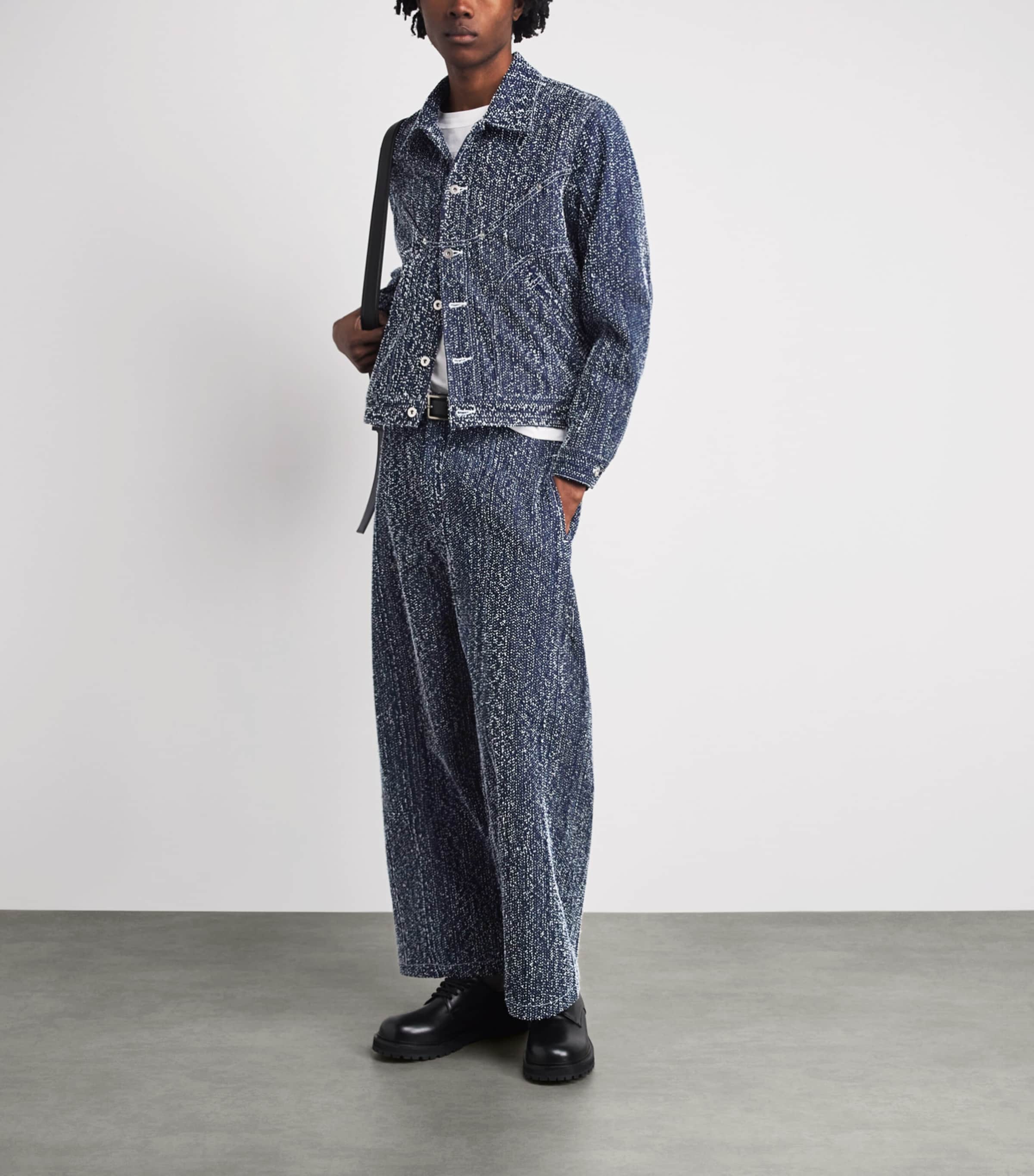 Sage Nation Mens Speckled Jiji Denim Jacket Snow Nep Image 2