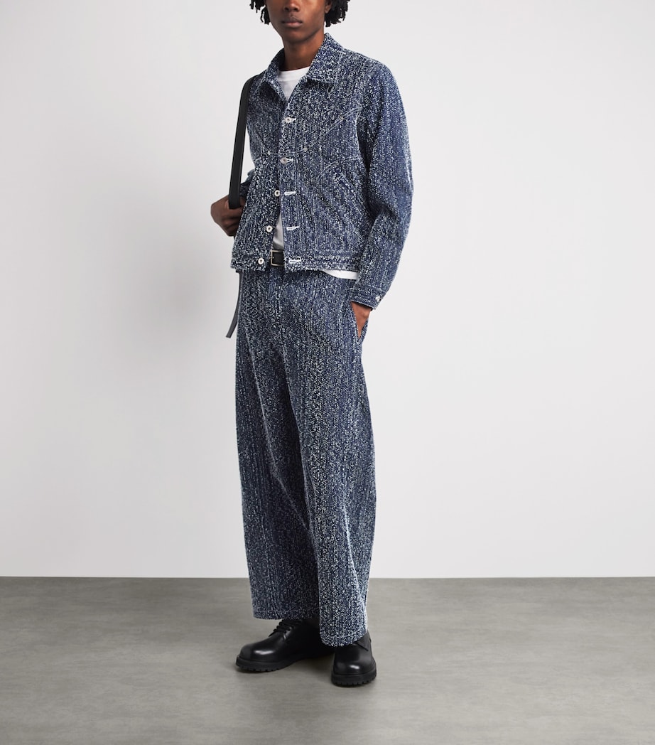 Sage Nation Mens Speckled Jiji Denim Jacket Snow Nep Image 2