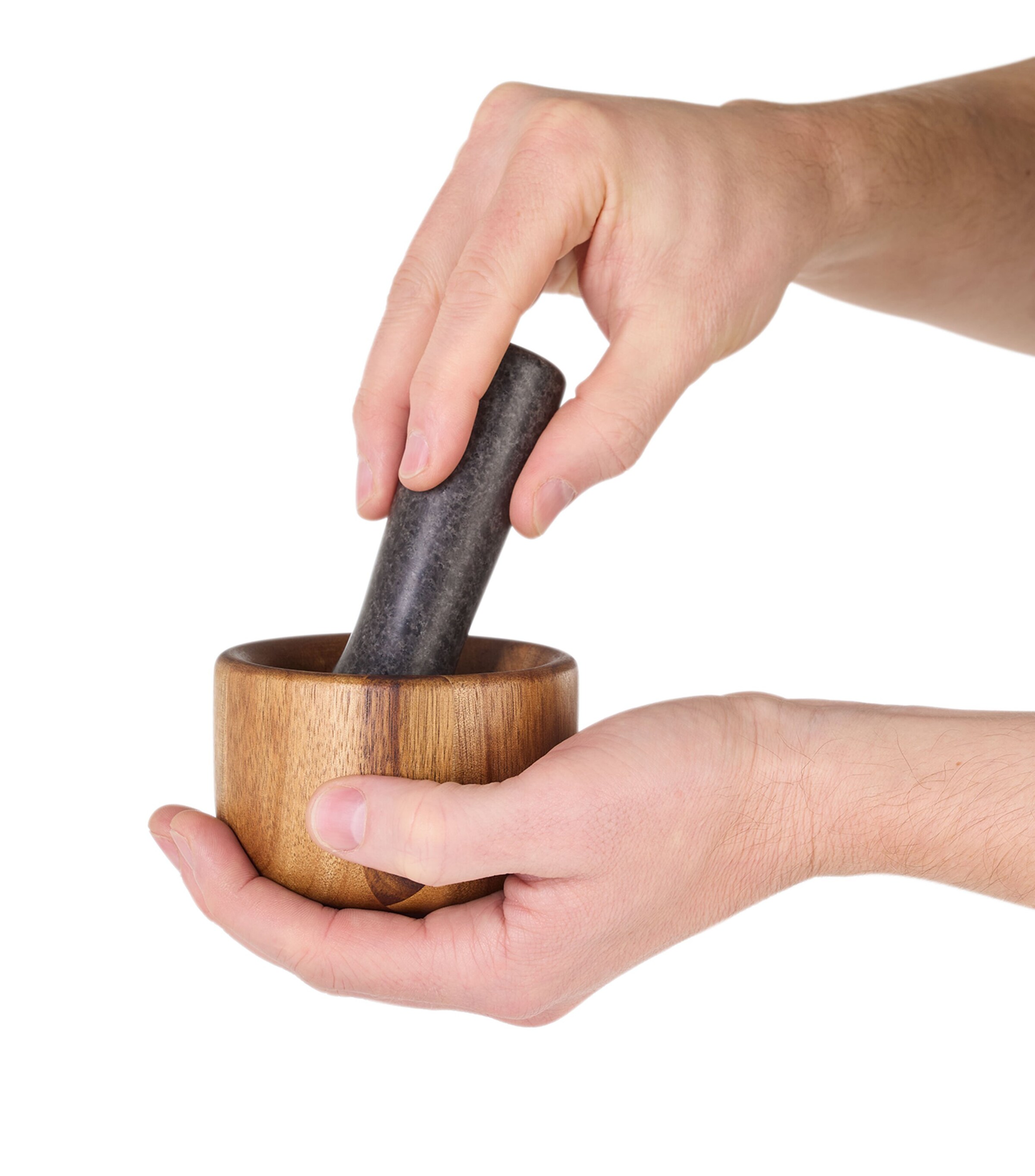 AdHoc Small Taru Pestle and Mortar Wood And Granite Image 2