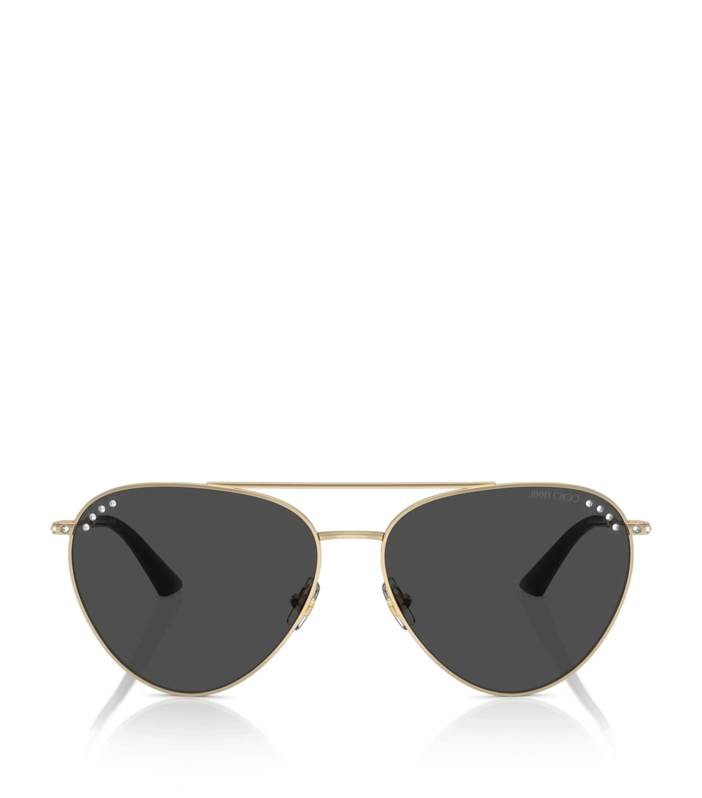 Jimmy Choo Womens Gold Jc4002b Pilot-frame Steel Sunglasses In Gold