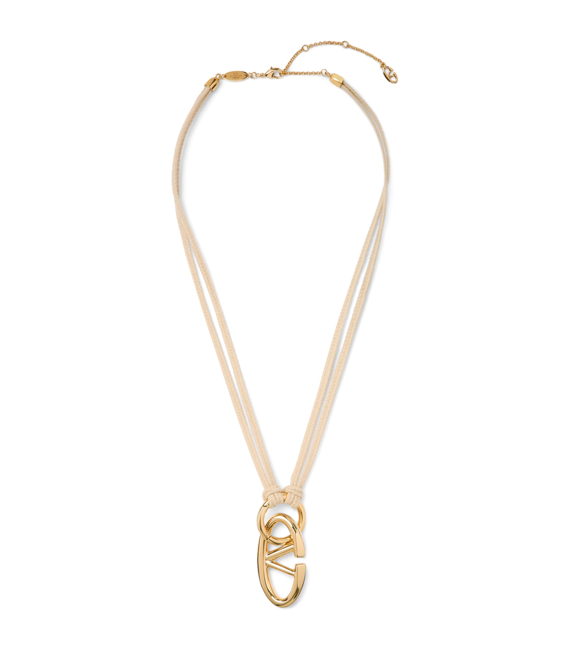 Valentino Garavani The Bold Edition Vlogo Necklace In Neutral