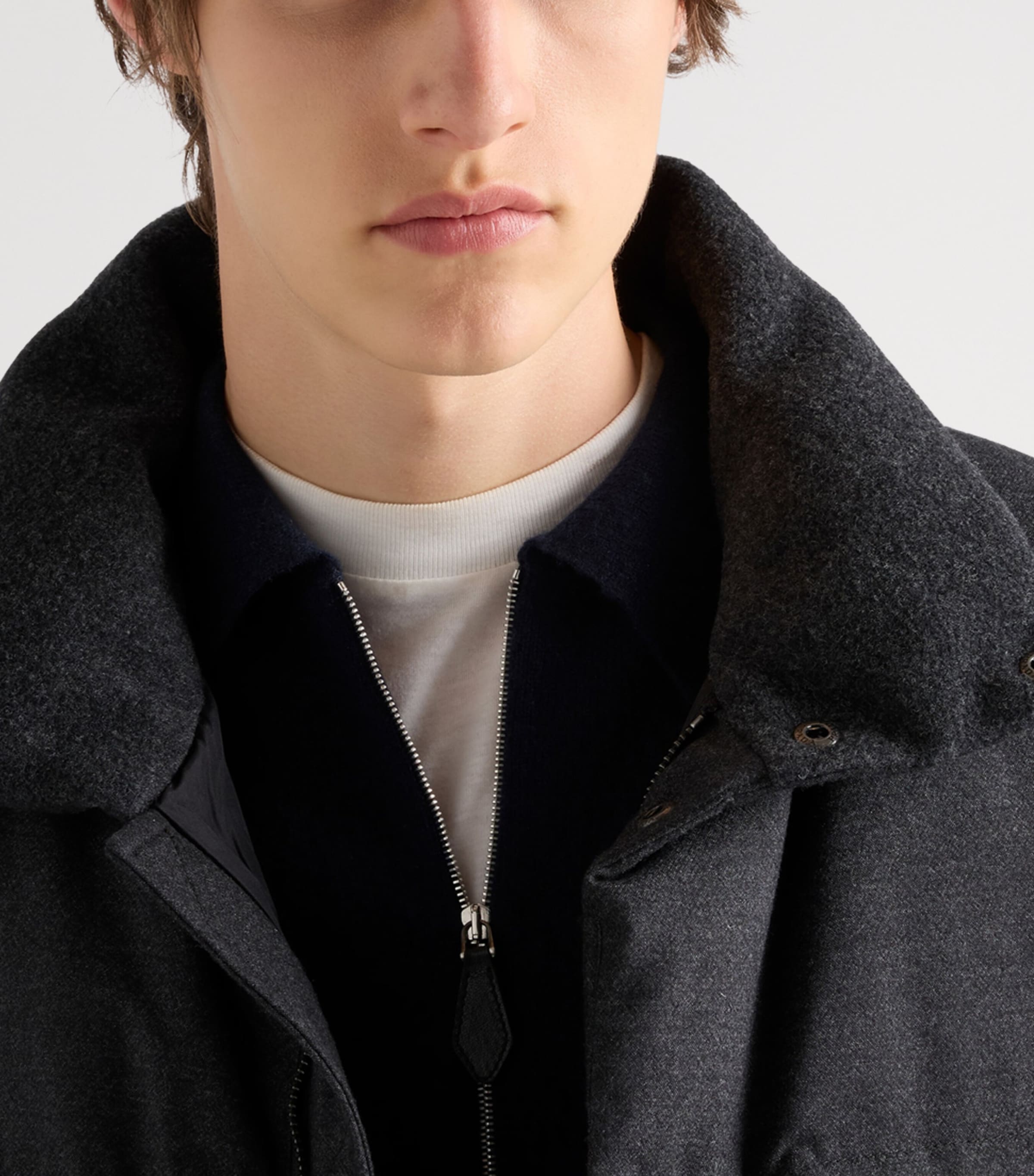 Prada Mens Cashmere Puffer Jacket Grey Image 3