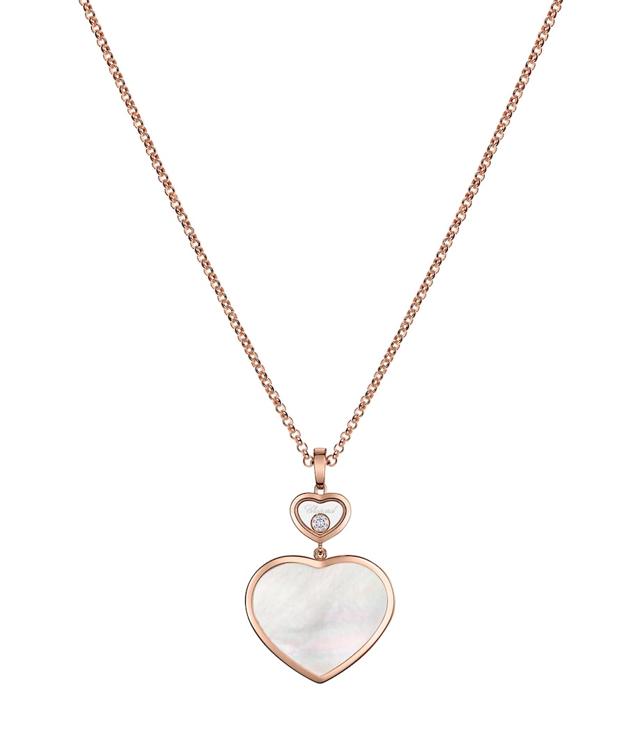 Rose Gold, Diamond and Mother-of-Pearl Happy Hearts Pendant Necklace 18K ROSE GOLD Image 1