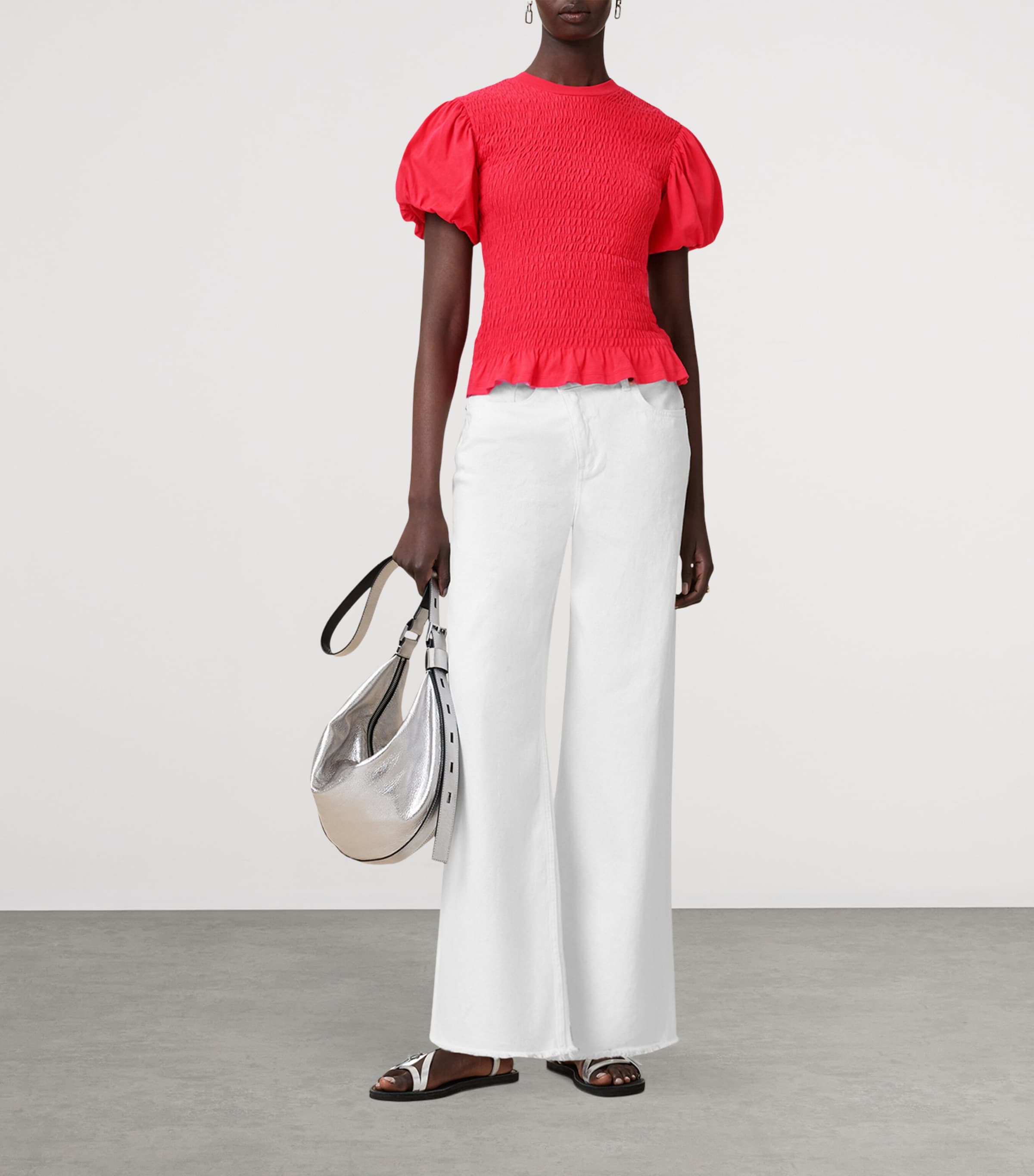 Smocked Dael Top CRIMSON RED Image 5