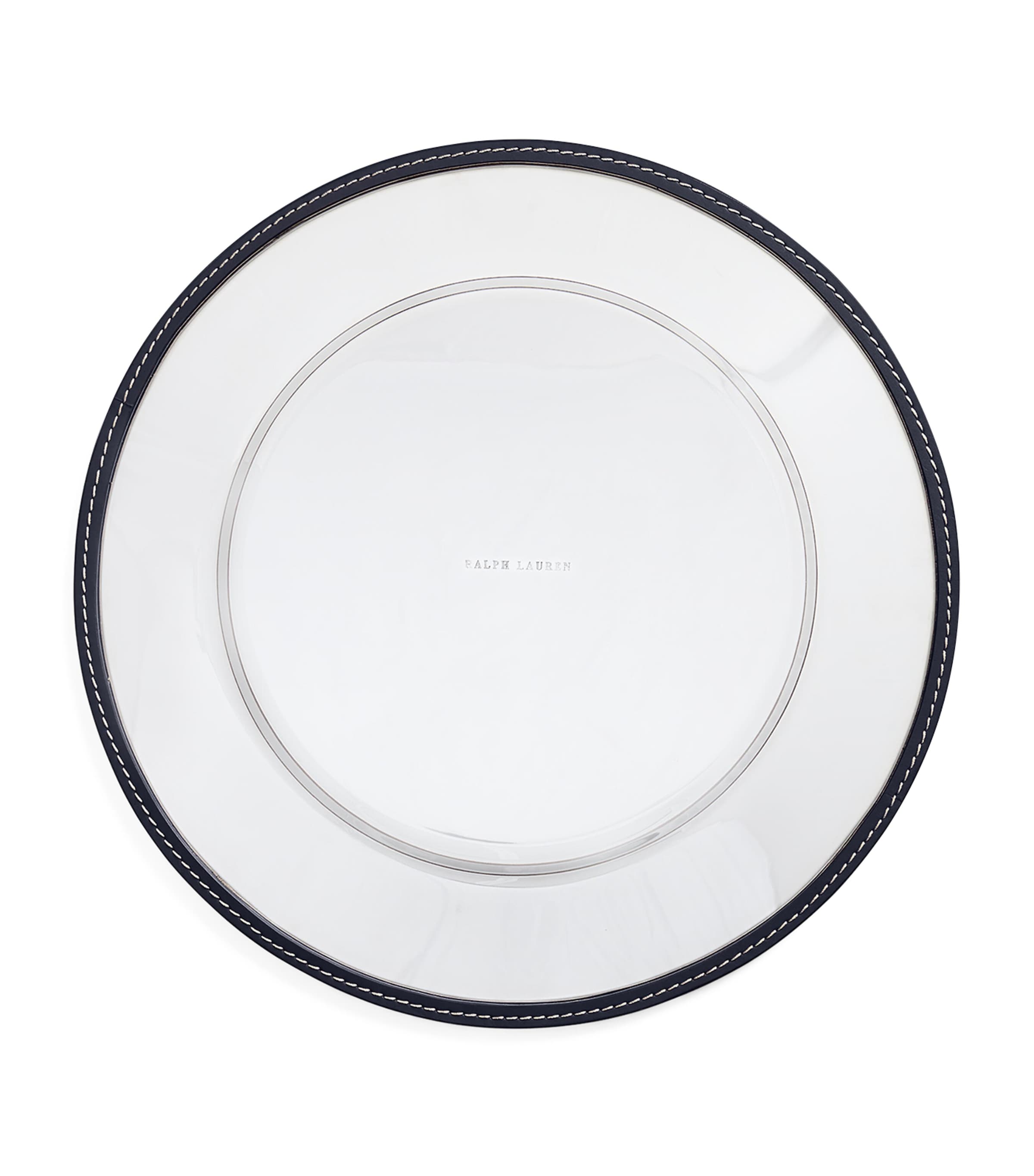 Leather Wyatt Charger Plate (34.5cm) NAVY Image 2