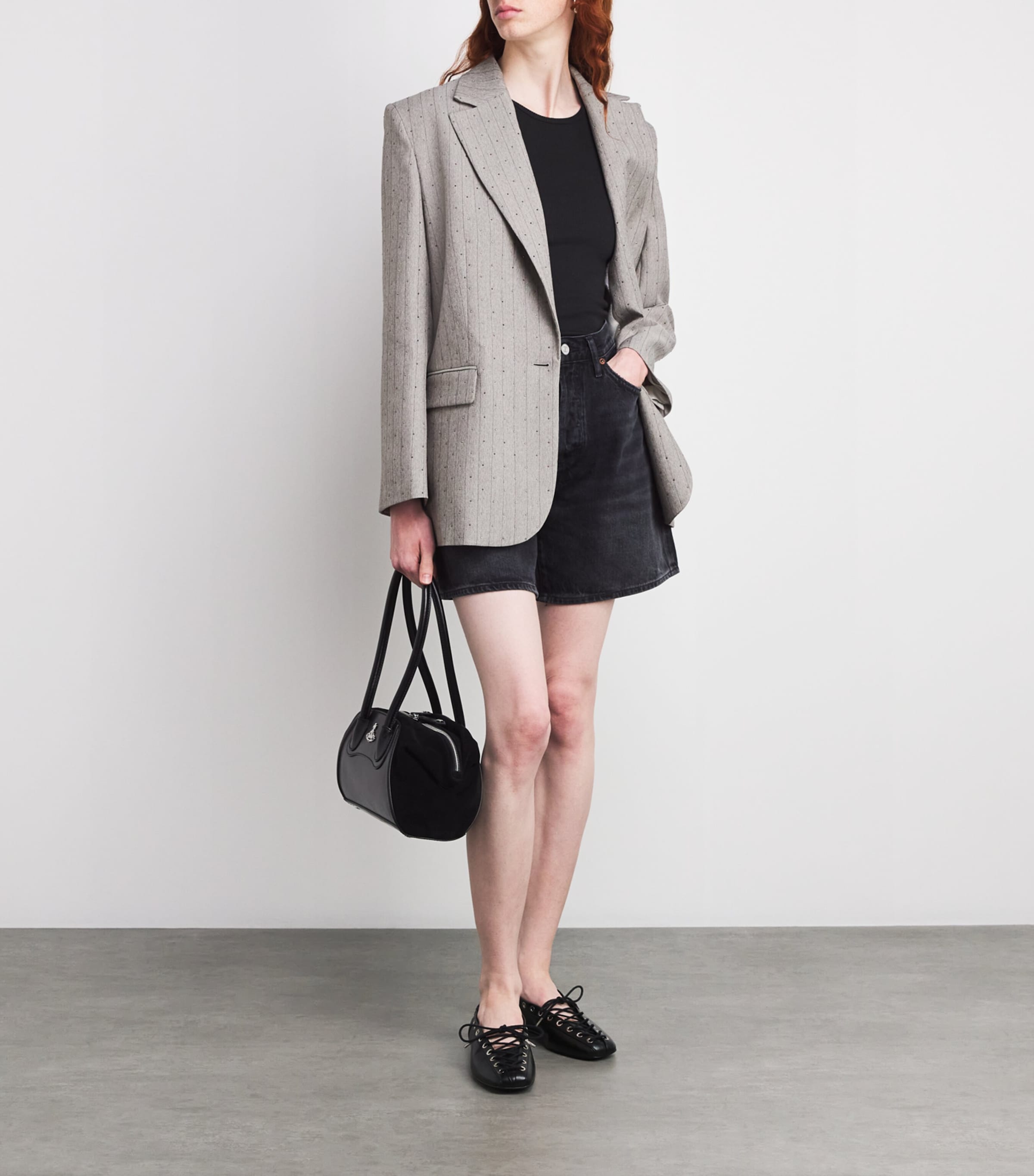 Embellished Stripe Blazer LIGHT GREY Image 2