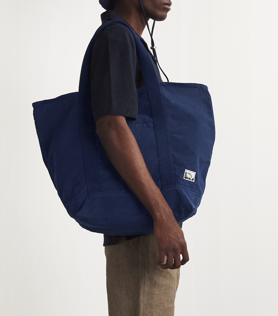 Large Cotton Tote Bag NAVY Image 2