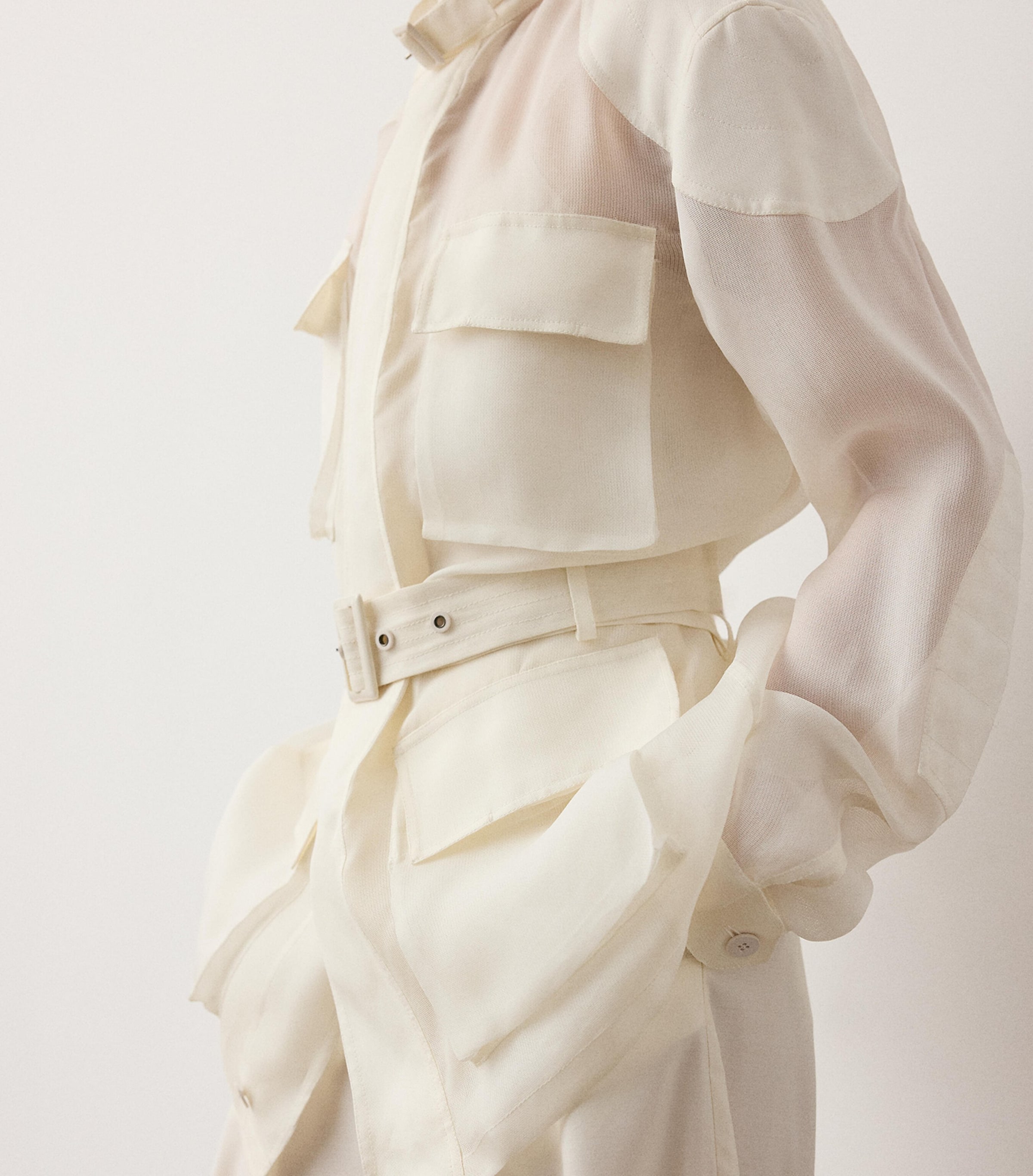 Ralph Lauren Collection Womens Silk Gazar Zaria Jacket Cream Image 5