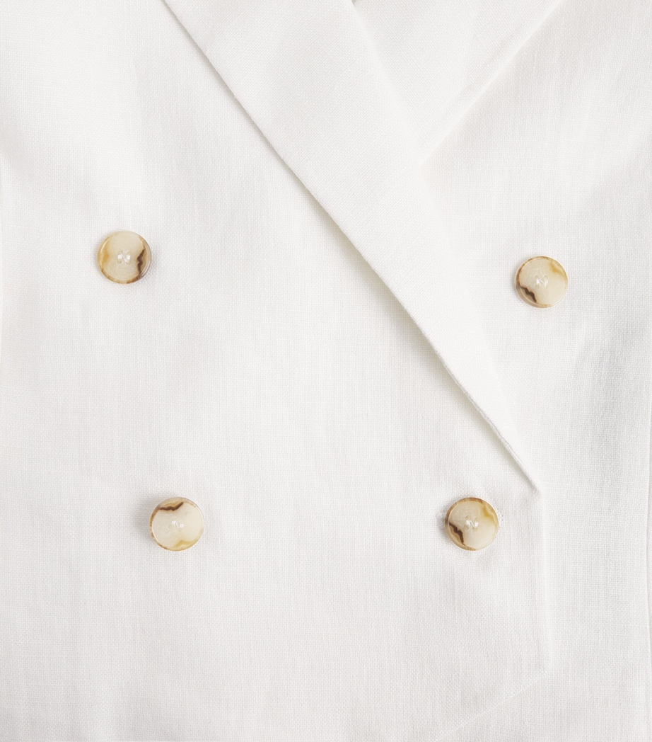 With Nothing Underneath Womens Linen Belgravia Cropped Blazer Ivory Image 6