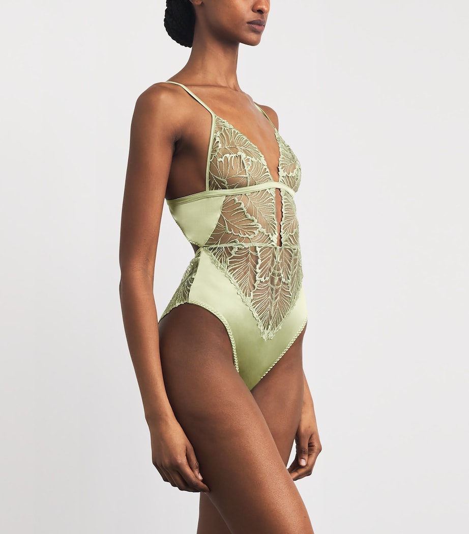 Lace-Trim Laurel Bodysuit PISTACHIO Image 2