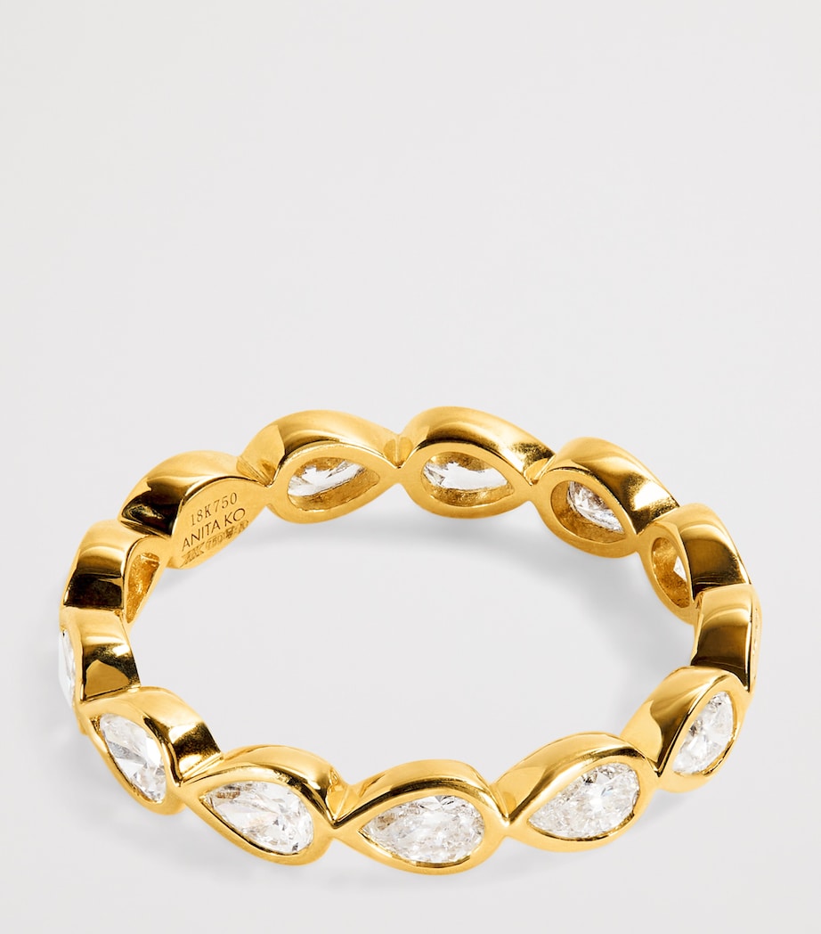 Yellow Gold and Diamond Bezeled Ring YELLOW GOLD Image 4