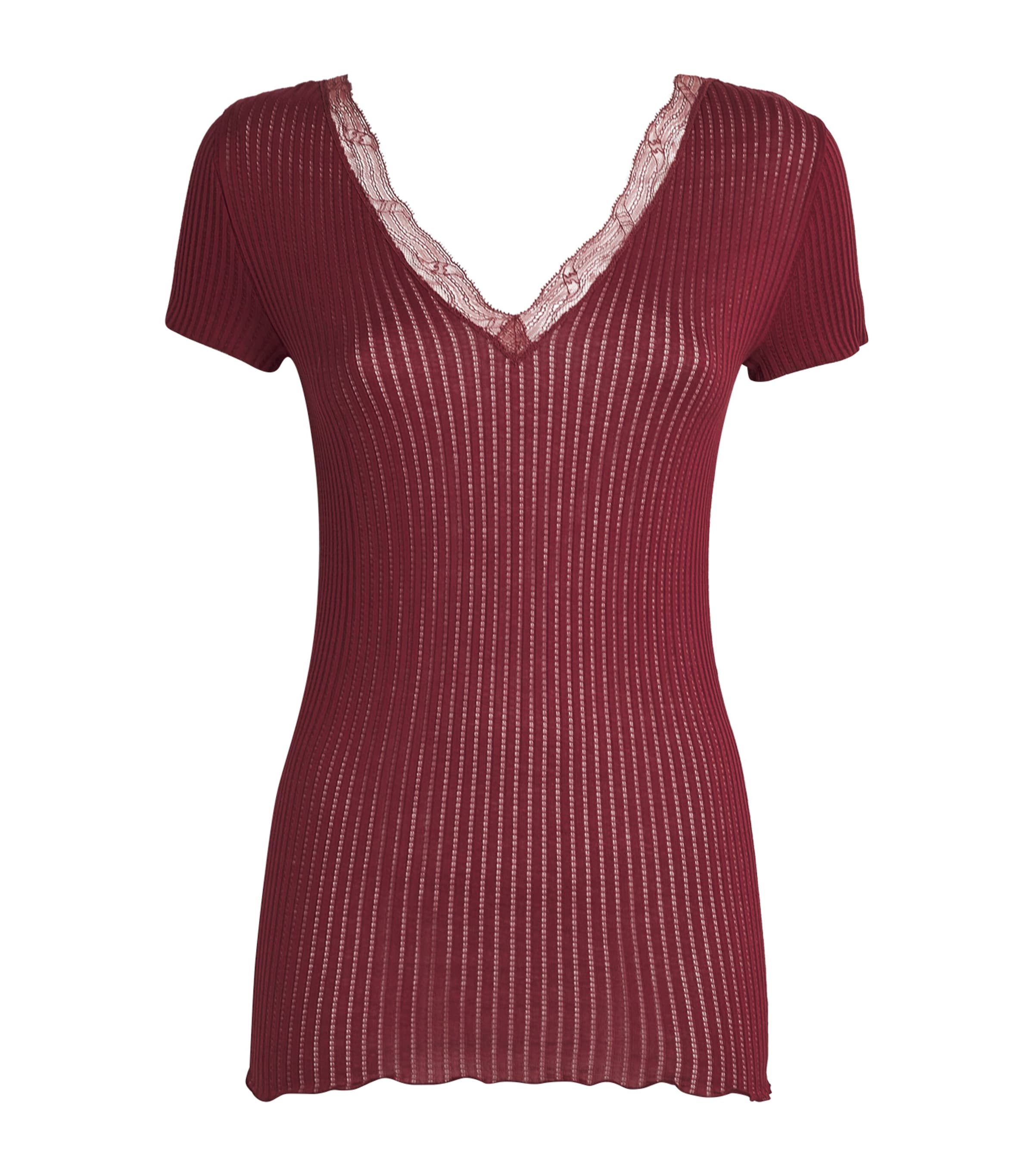 Zimmerli Ribbed T-shirt In Red